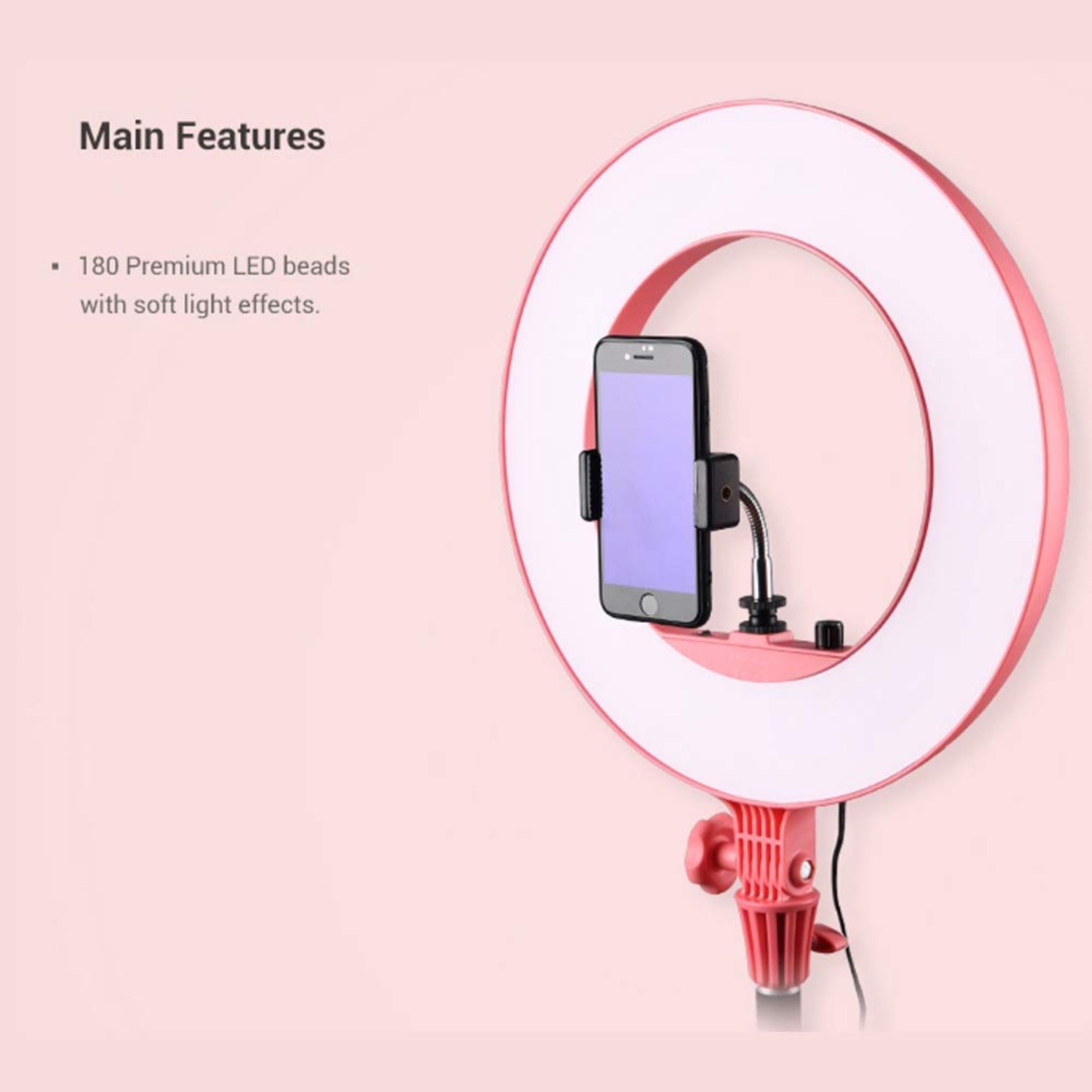 Godox LR180 Ring Light with Mobile Holder for Still Photography & Videography (180 LED Beads)_9