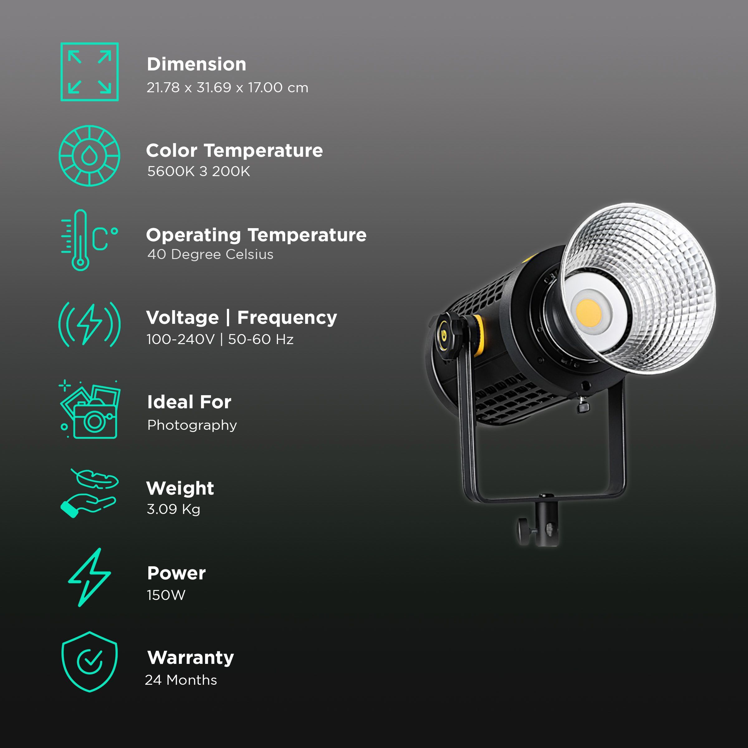 Godox UL150 LED Video Light with Bluetooth Connectivity for Still Photography (Built-in Cooling Fans)_3