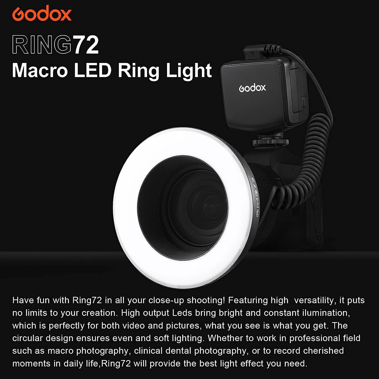 Godox Ring72 Ring Light with Battery Holder for Still Photography & Videography (Ease Video Shooting )_10