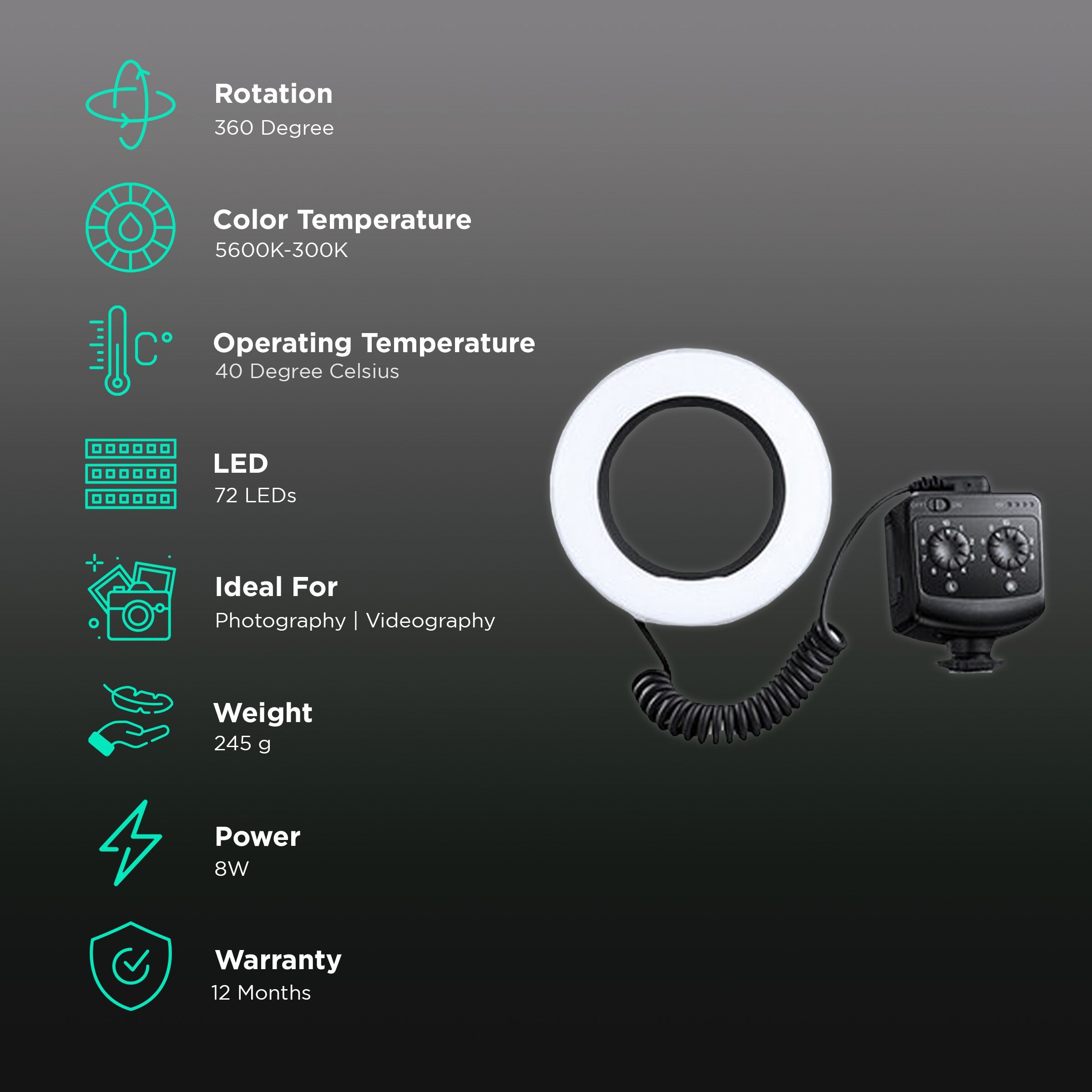 Godox Ring72 Ring Light with Battery Holder for Still Photography & Videography (Ease Video Shooting )_3