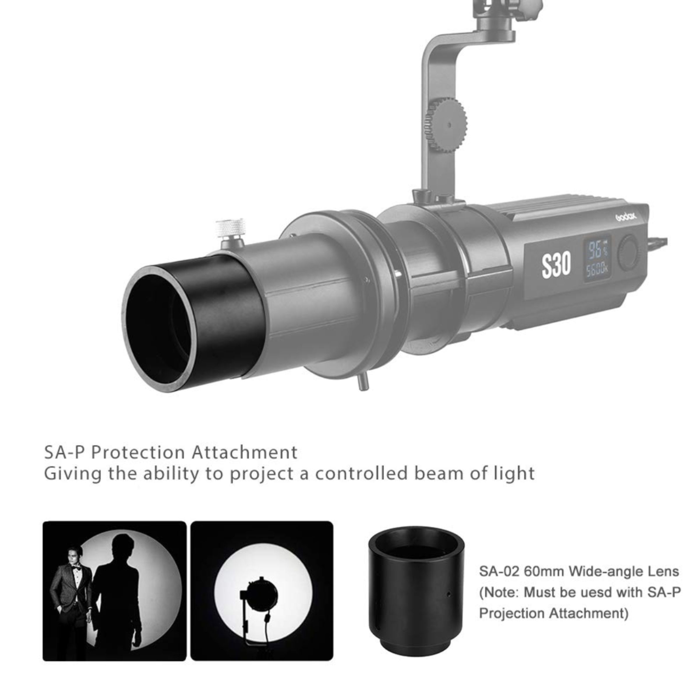 Godox SA-02 60mm f/2.4 Wide-Angle Lens for Godox S30 Mount (Interchangeable)_7