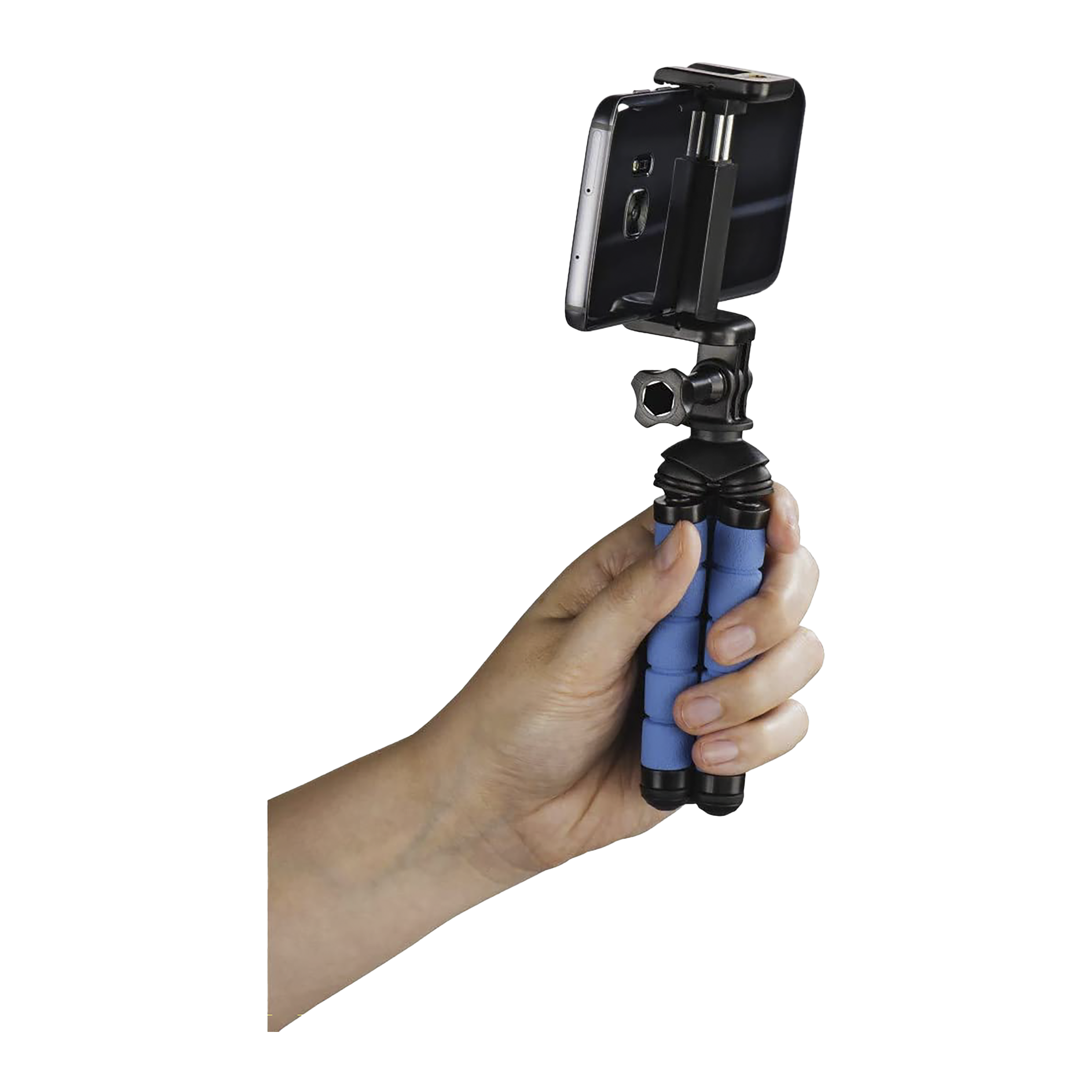 hama Flex 14cm Adjustable GorillaPod for Mobile and Camera (Flexible Legs, Blue)_6