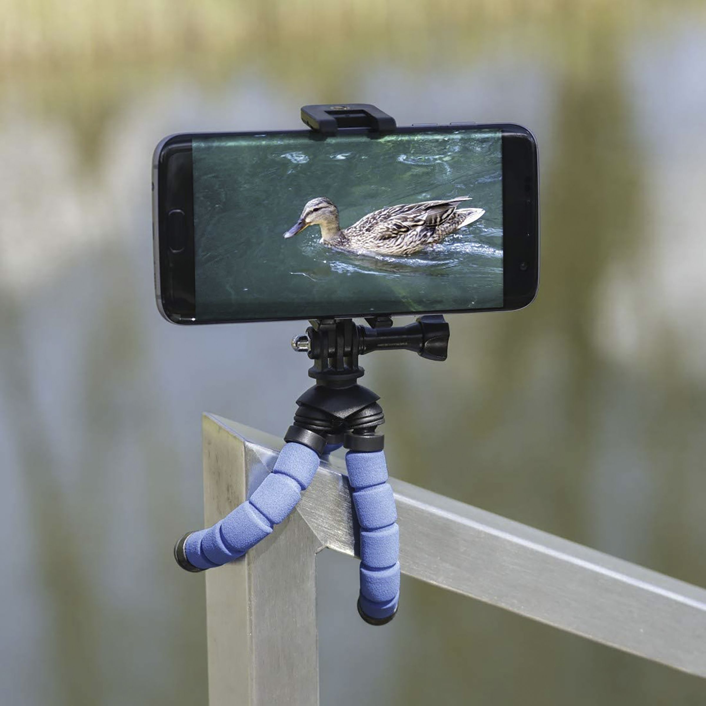 hama Flex 14cm Adjustable GorillaPod for Mobile and Camera (Flexible Legs, Blue)_9