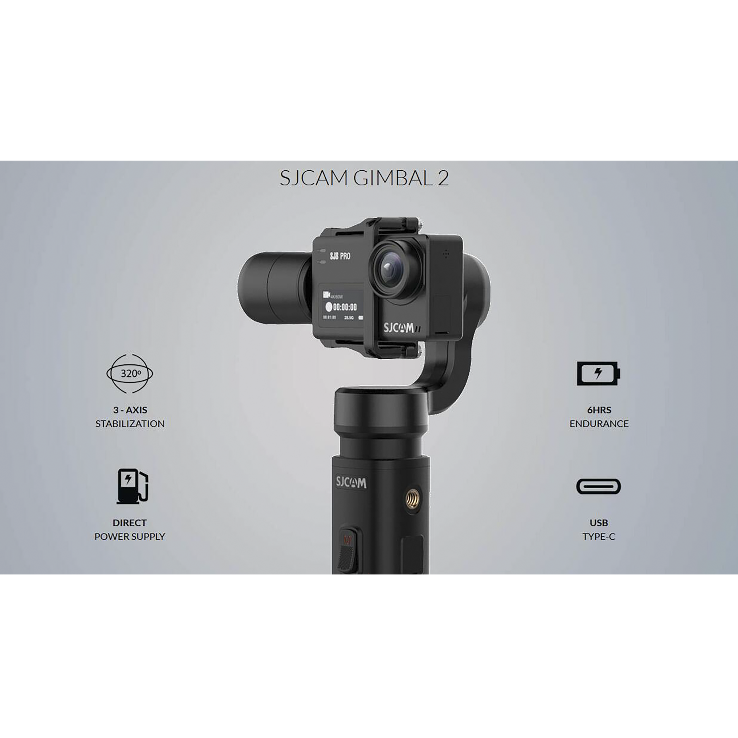 SJCAM 3-Axis Gimbal for Mobile and Camera (320 Degree Tilt Rotate, Black)_9