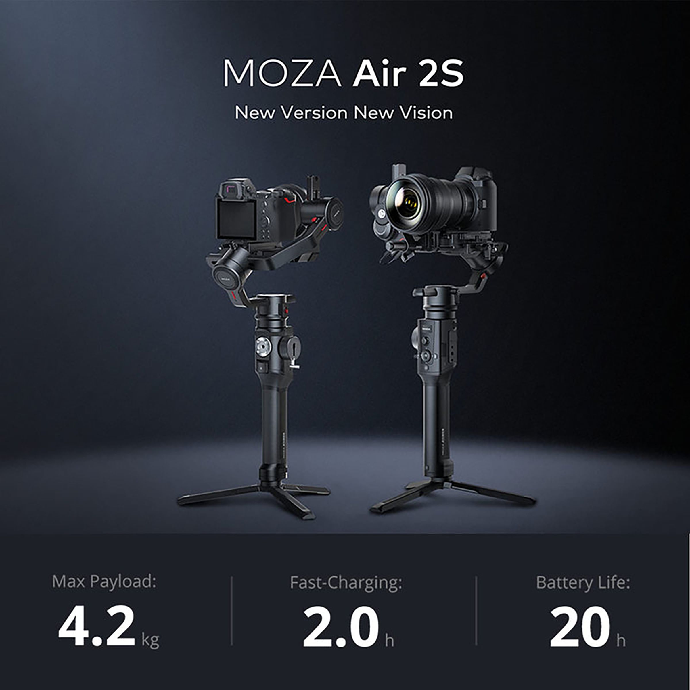 MOZA Air 2S 3-Axis Gimbal for Camera (4.2kg Tested Payload, Black)_9