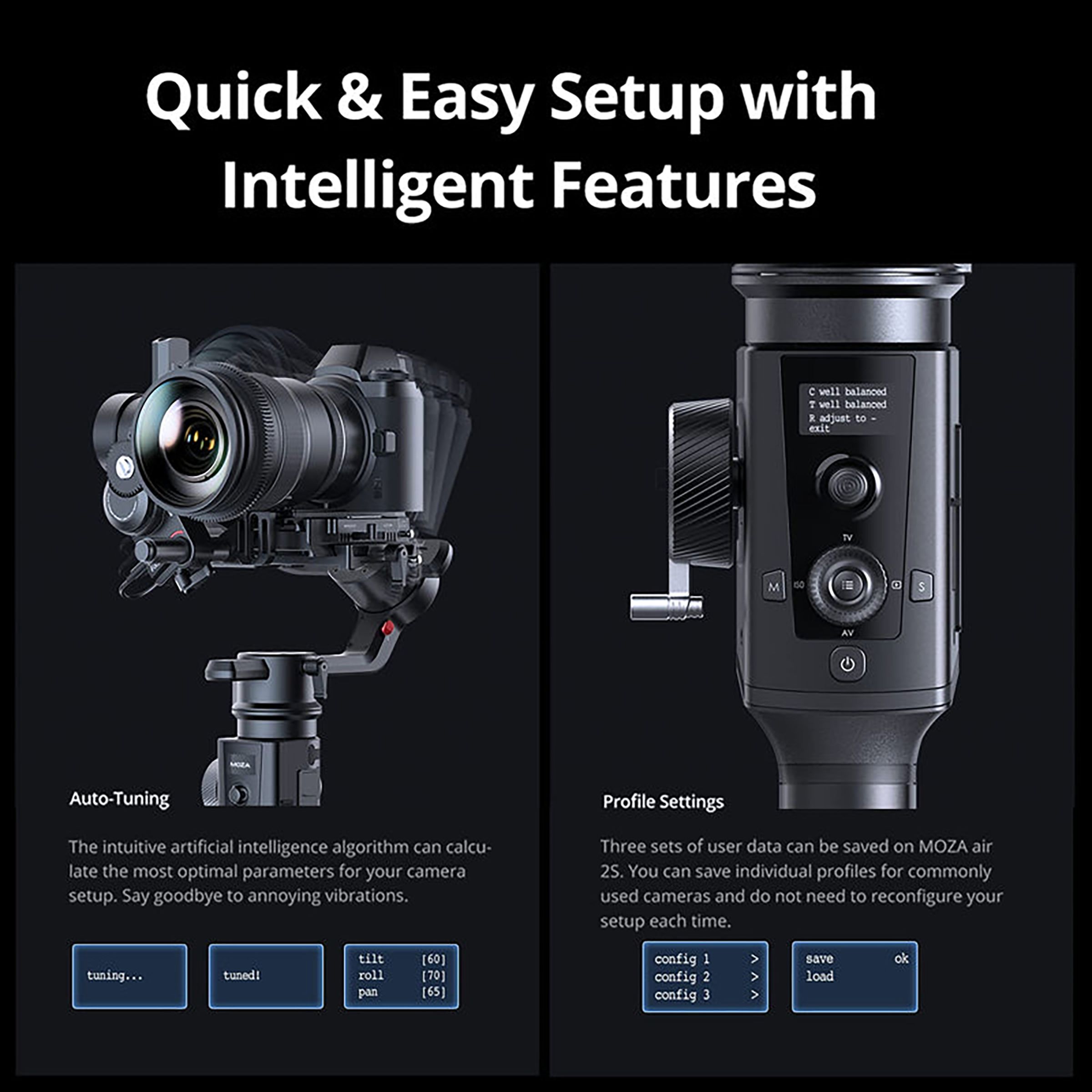 MOZA Air 2S 3-Axis Gimbal for Camera (4.2kg Tested Payload, Black)_11