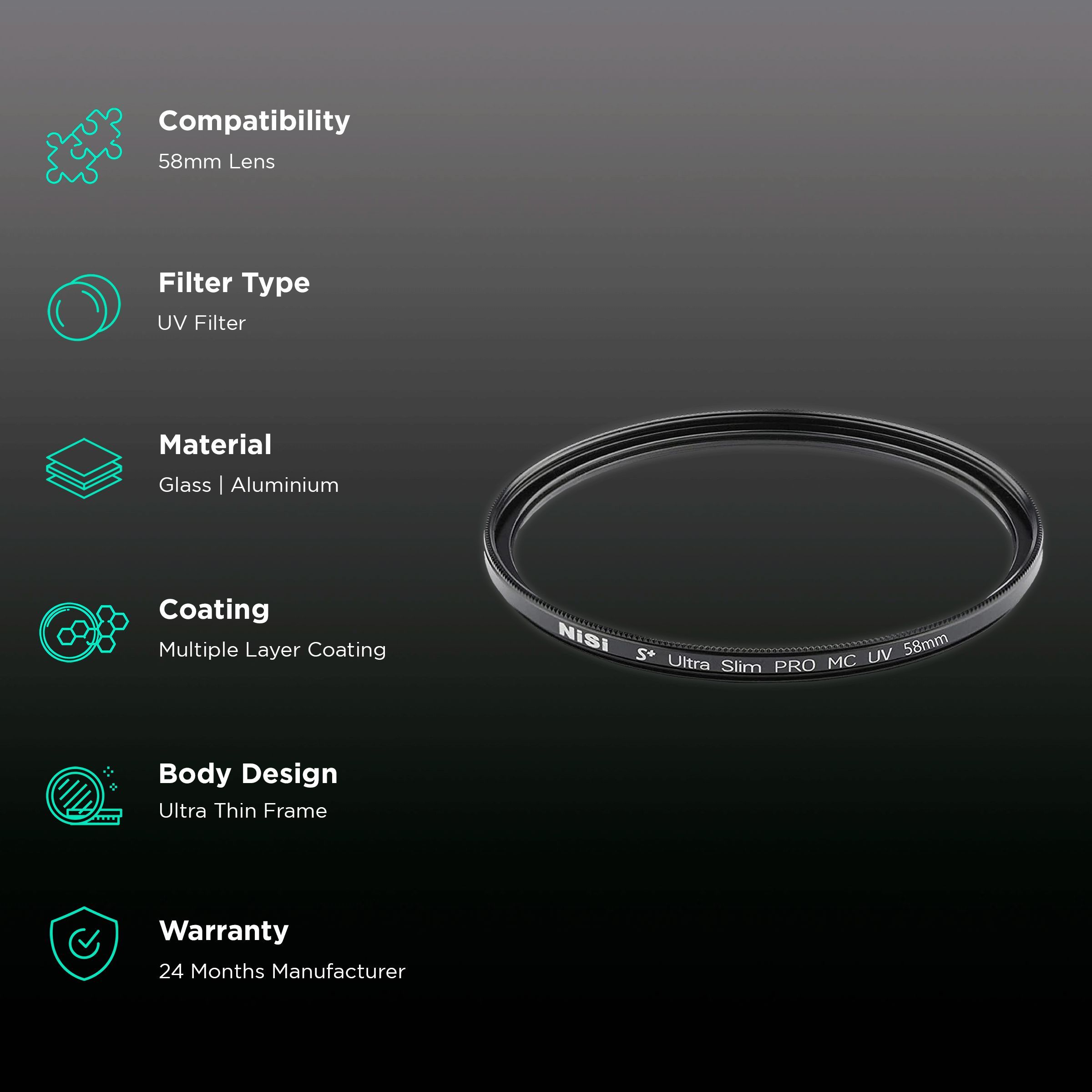 NiSi S+ MC 58mm Camera Lens UV Filter (Multiple Layer Coating)_2