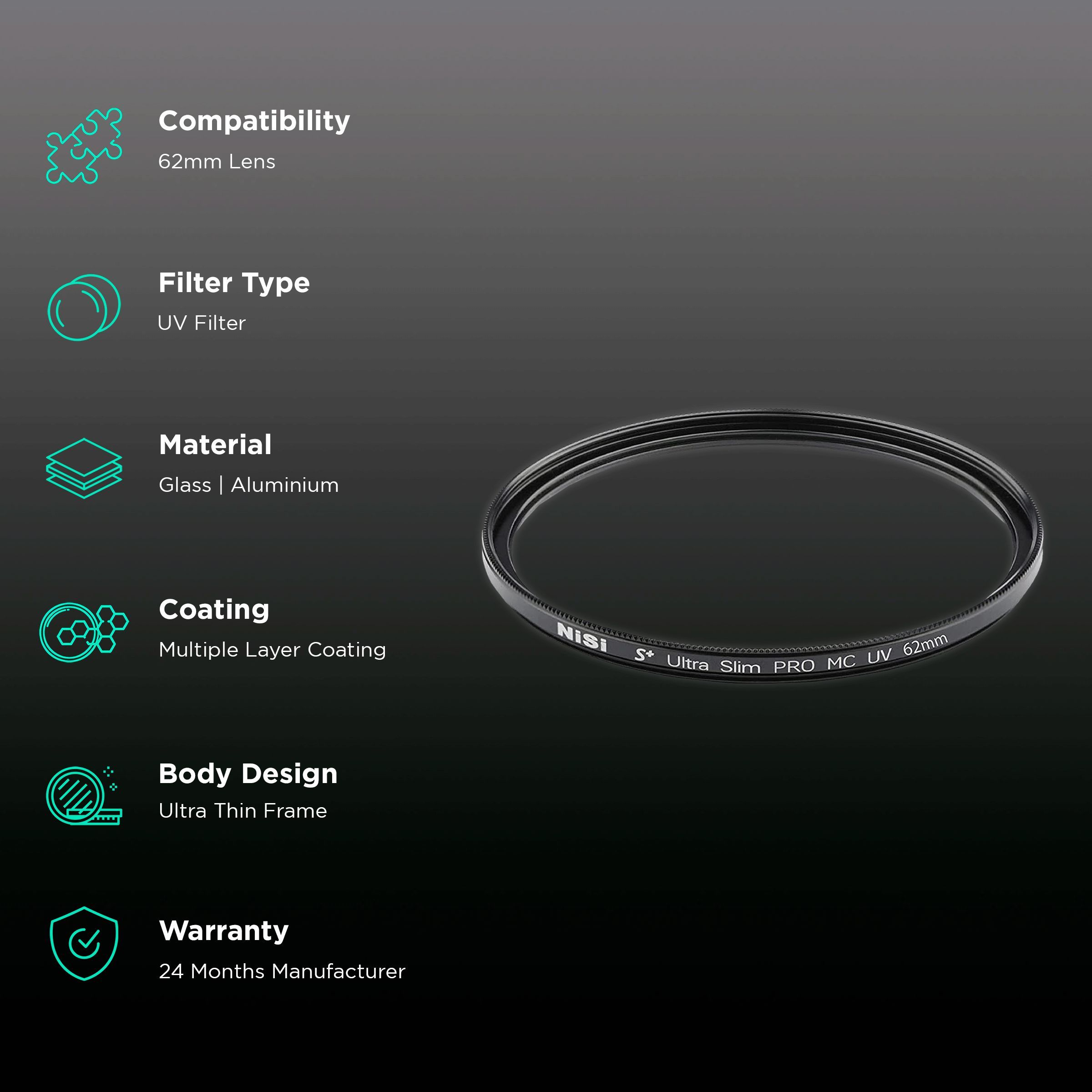 NiSi S+ MC 62mm Camera Lens UV Filter (Multiple Layer Coating)_2