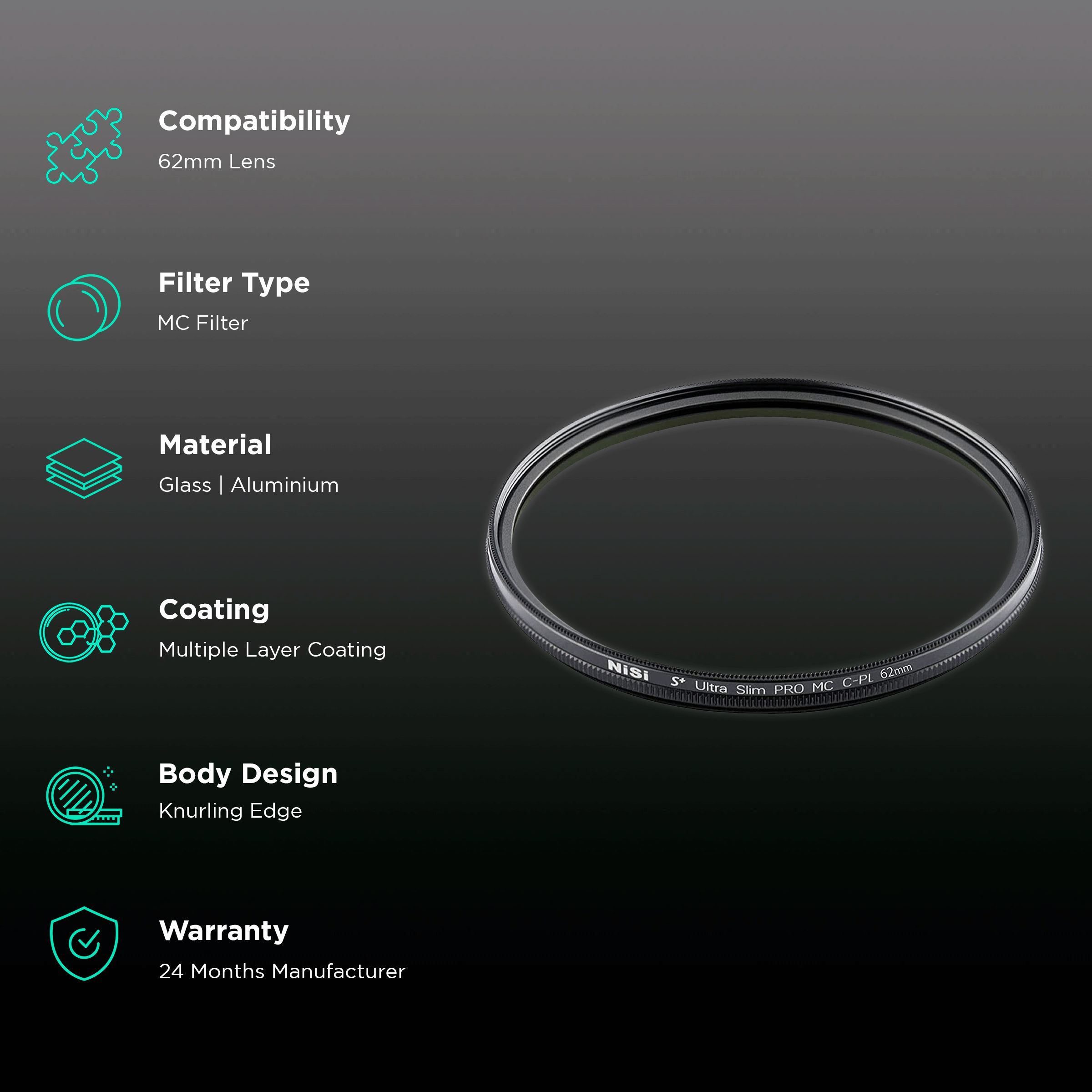 NiSi S+ MC CPL 62mm Camera Lens MC Filter (Super Multi-Coating)_2