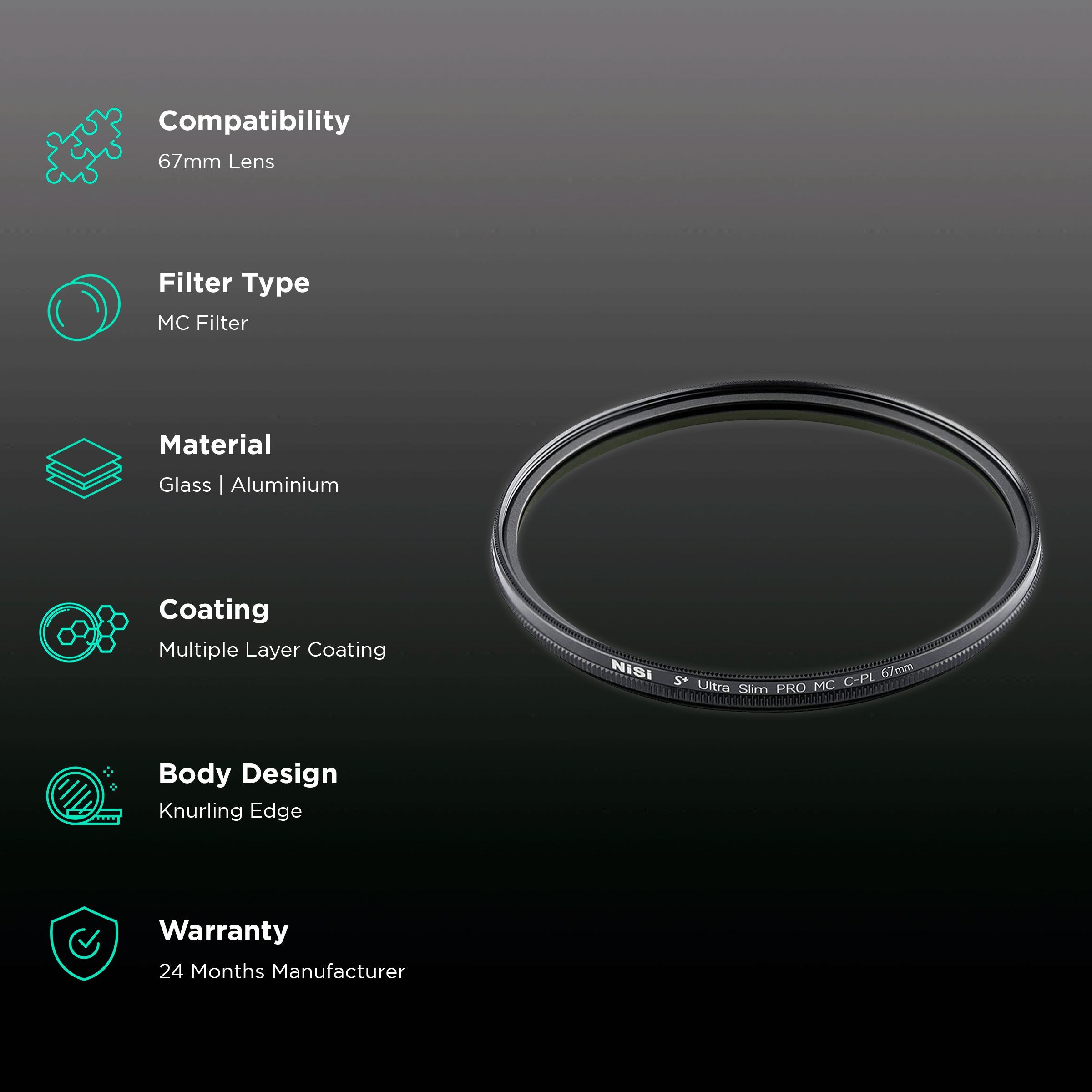 NiSi S+ MC CPL 67mm Camera Lens MC Filter (Super Multi-Coating)_2