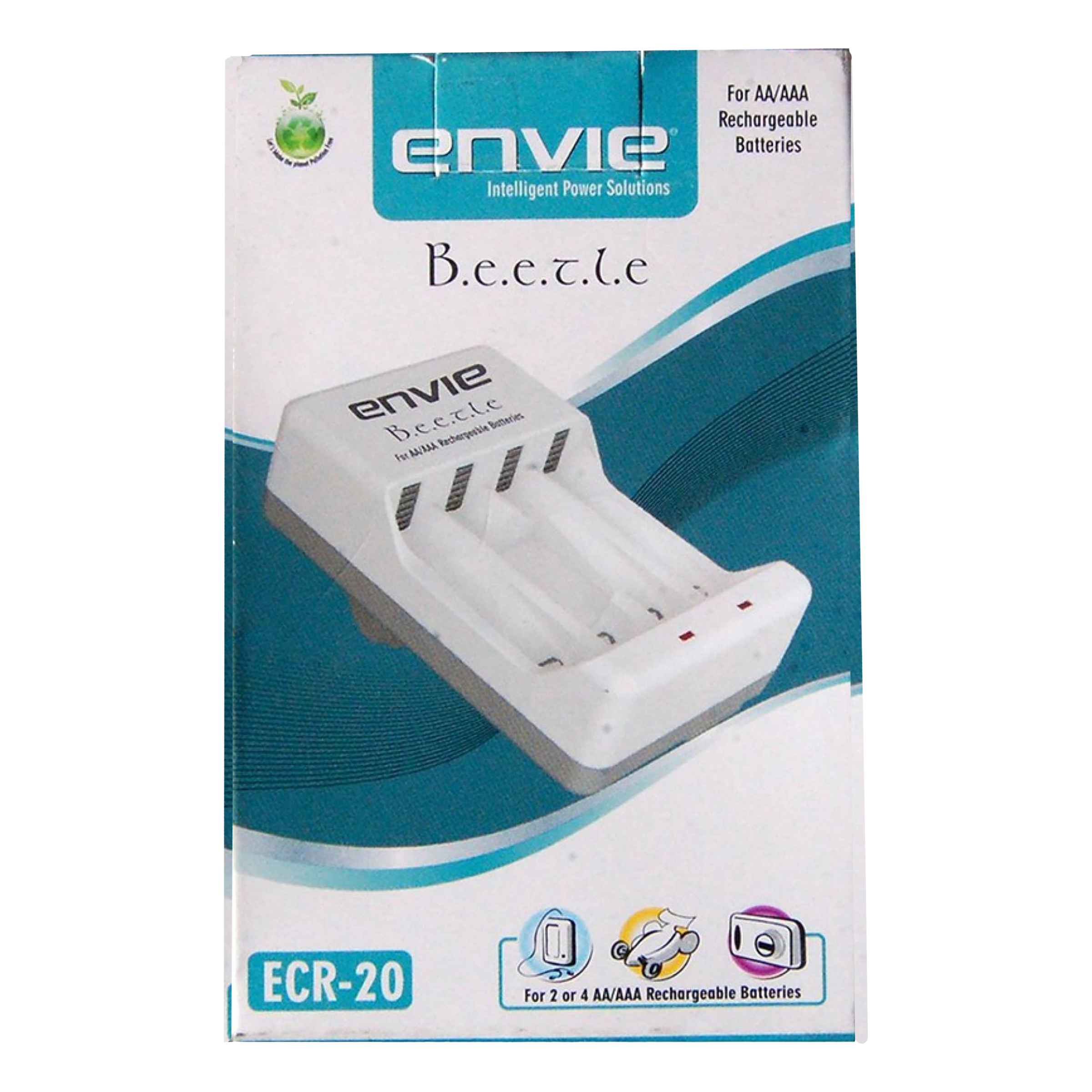 envie Beetle ECR-20 Camera Battery Charger Combo for 28002PL (4-Ports, Short Circuit Protection)_4