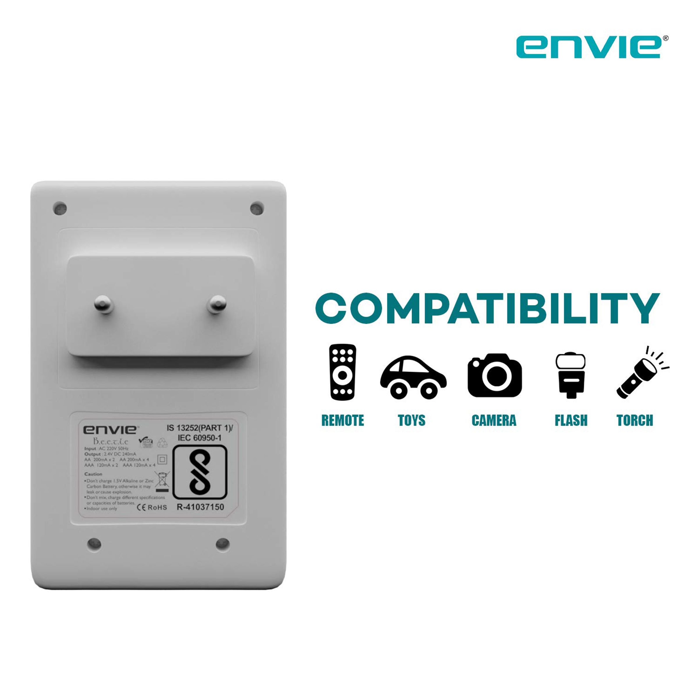 envie Beetle ECR-20 Camera Battery Charger Combo for AA28004PL (4-Ports, Short Circuit Protection)_4