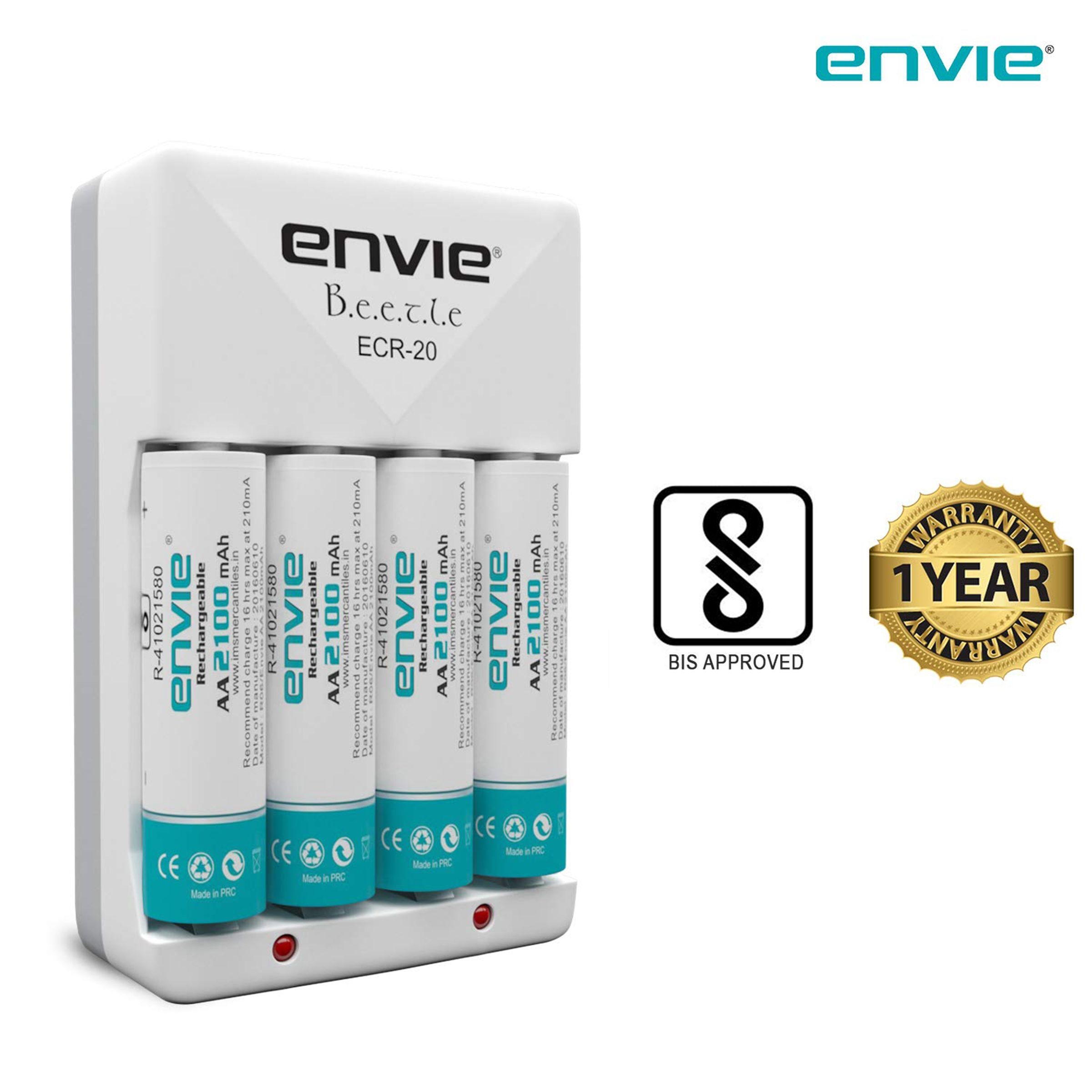 envie Beetle ECR-20 Camera Battery Charger Combo for AA28004PL (4-Ports, Short Circuit Protection)_6