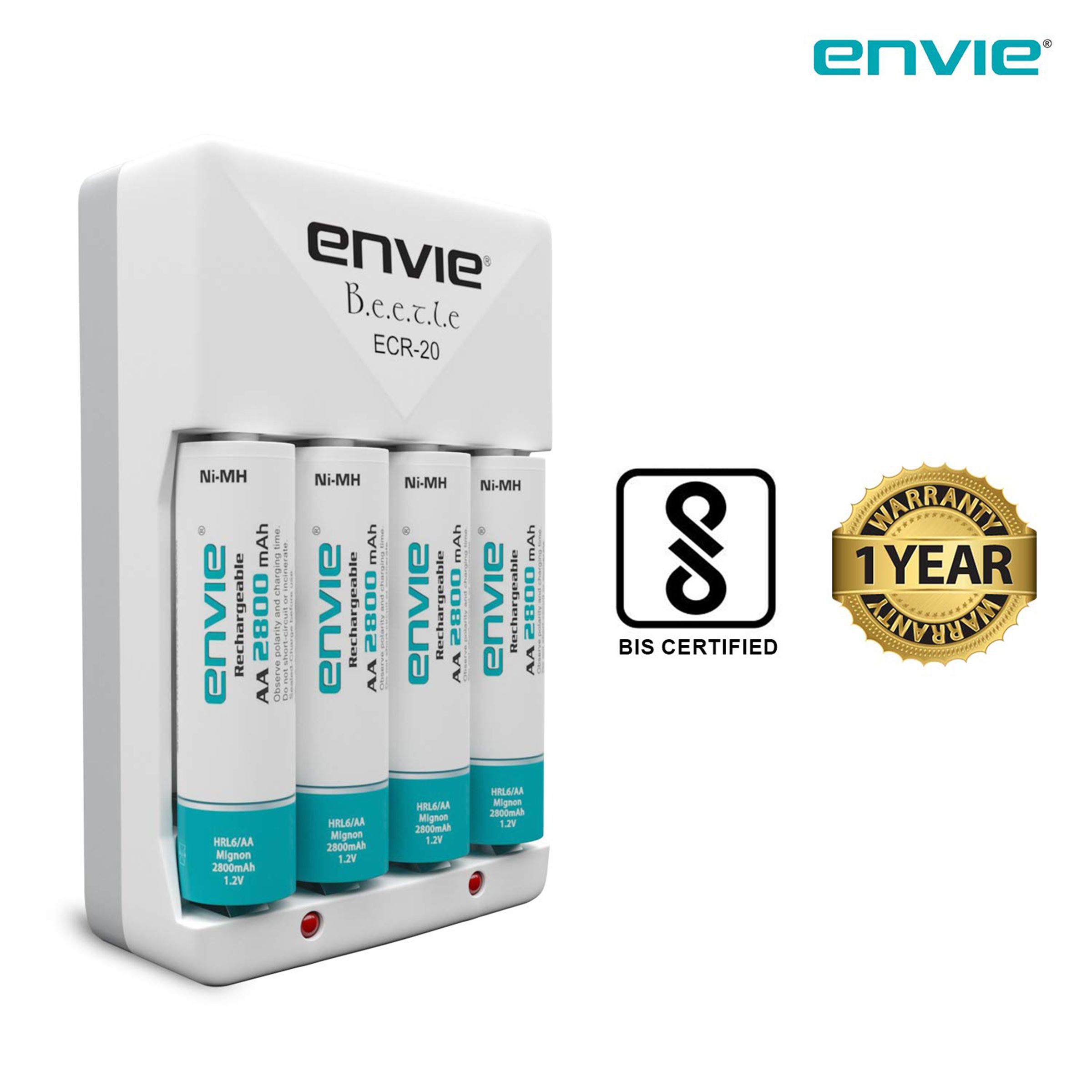 envie Beetle ECR-20 Quick Camera Battery Charger Combo for AA28004PL (4-Ports, Short Circuit Protection)_7