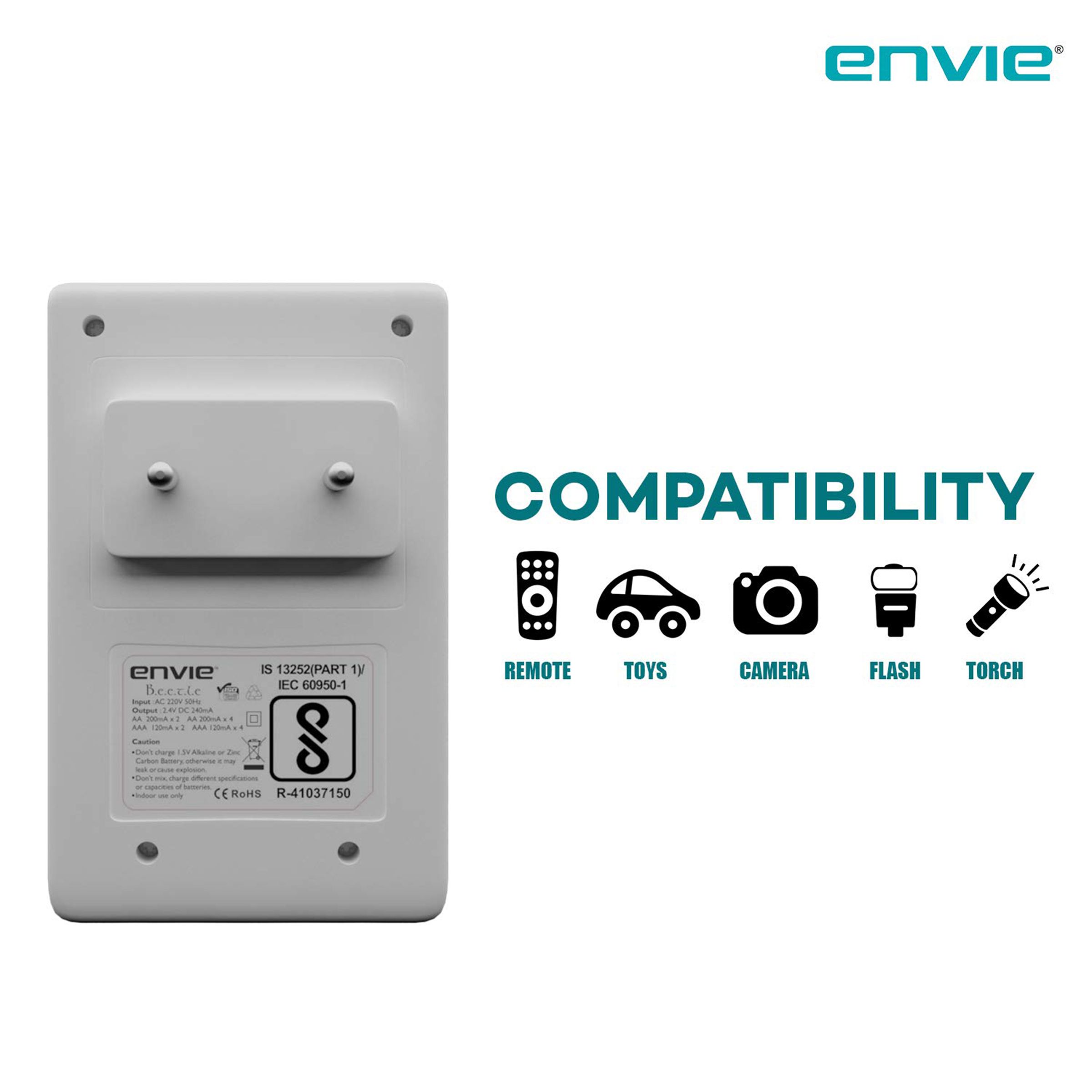 envie Beetle ECR-20 Quick Camera Battery Charger Combo for AA28004PL (4-Ports, Short Circuit Protection)_5