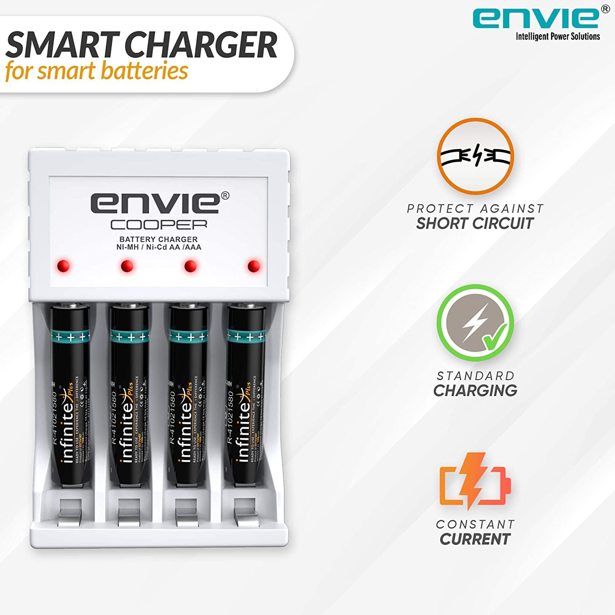 envie Cooper ECR-20 MC Camera Battery Charger for (4-Ports, Short Circuit Protection) envie Cooper ECR-20 MC Camera Battery Charger for (4-Ports, Short Circuit Protection)_4