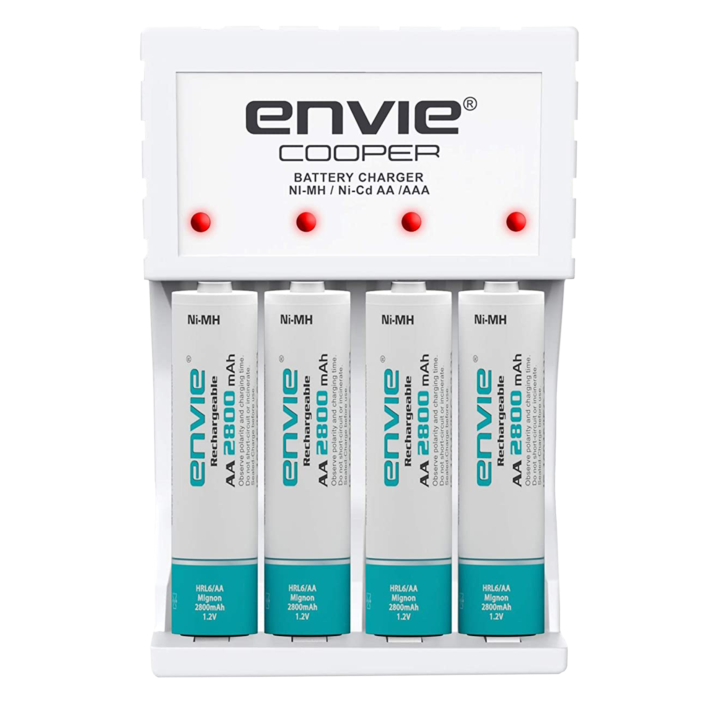 envie Cooper ECR-20 MC Camera Battery Charger Combo for AA2100 (4-Ports, Short Circuit Protection)_1