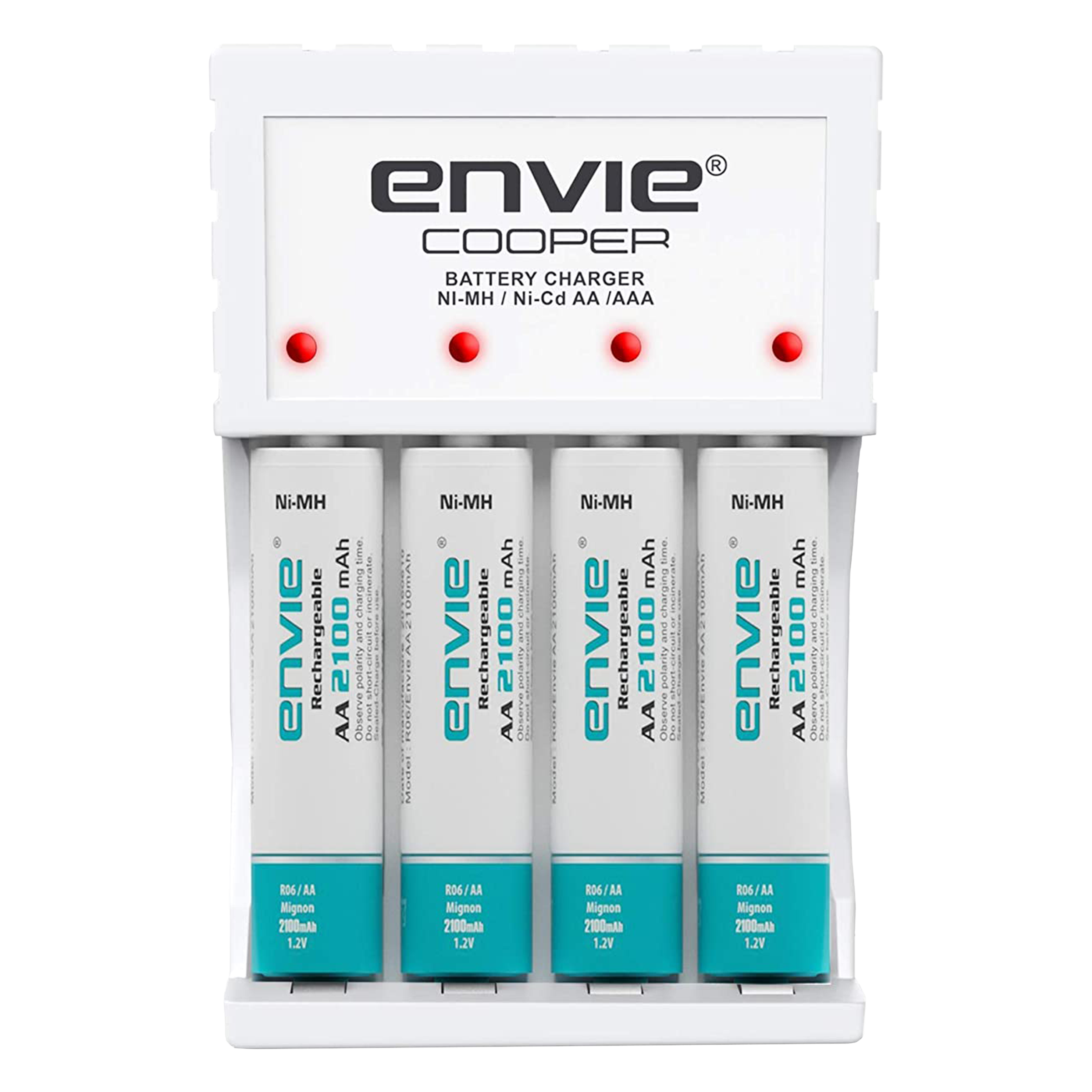 envie Cooper ECR-20 MC Camera Battery Charger Combo for AA2100 (4-Ports, Short Circuit Protection)_1