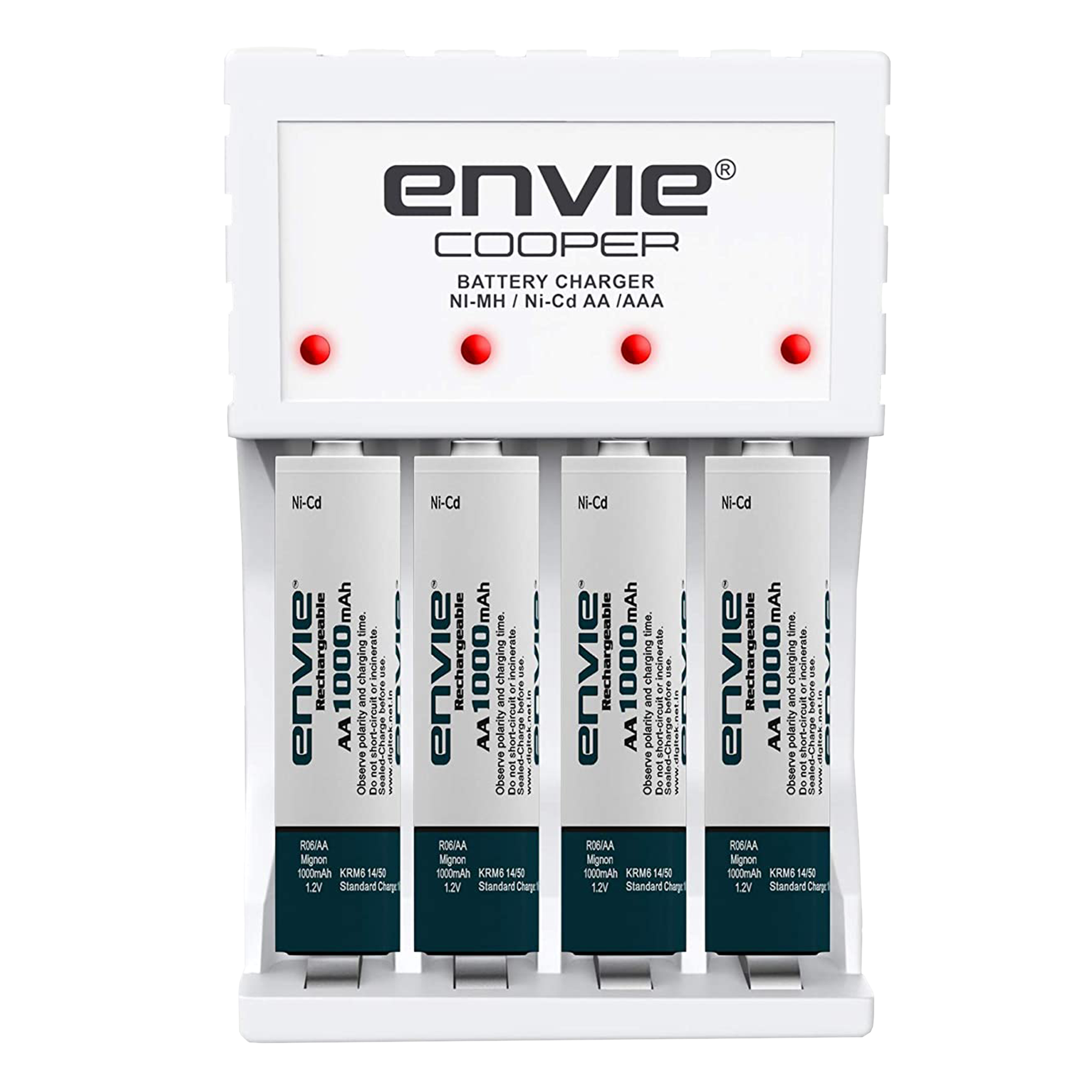 envie Cooper ECR-20 MC Camera Battery Charger Combo for AA1000 (4-Ports, Short Circuit Protection)_1