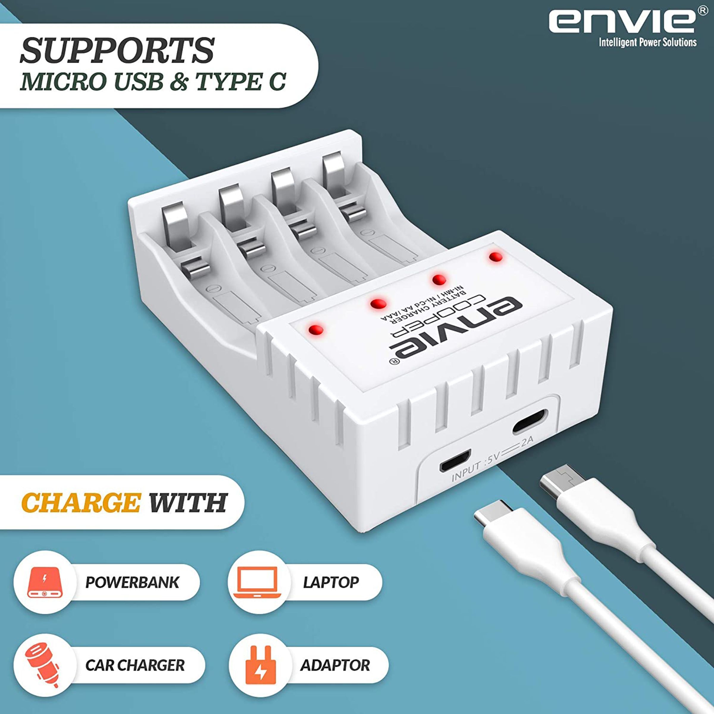 envie Cooper ECR-20 MC Camera Battery Charger Combo for AA1000 (4-Ports, Short Circuit Protection)_7