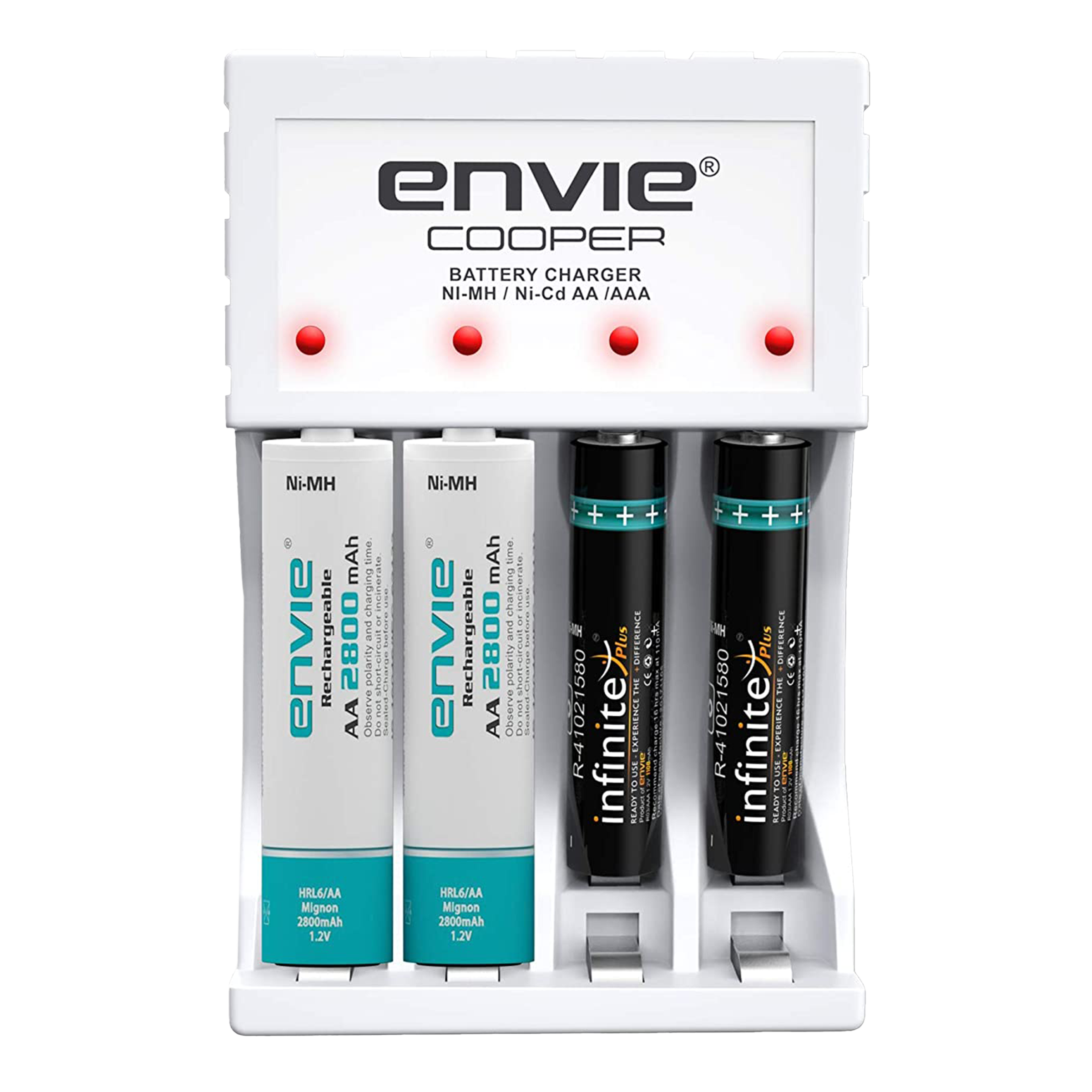 envie Cooper ECR-20 MC Camera Battery Charger Combo for AA2800 and AAA1100 (4-Ports, Short Circuit Protection) envie Cooper ECR-20 MC Camera Battery Charger Combo for AA2800 and AAA1100 (4-Ports, Short Circuit Protection)_1