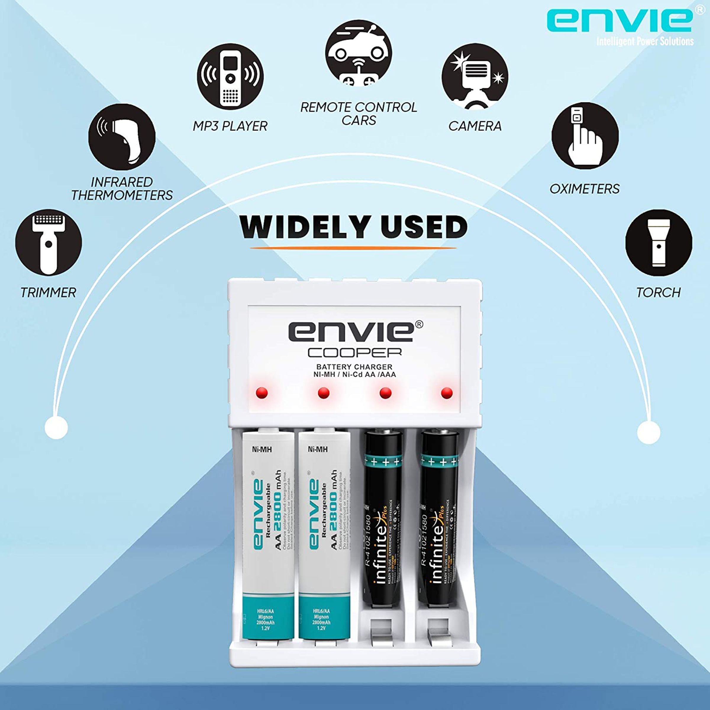 envie Cooper ECR-20 MC Camera Battery Charger Combo for AA2800 and AAA1100 (4-Ports, Short Circuit Protection) envie Cooper ECR-20 MC Camera Battery Charger Combo for AA2800 and AAA1100 (4-Ports, Short Circuit Protection)_5