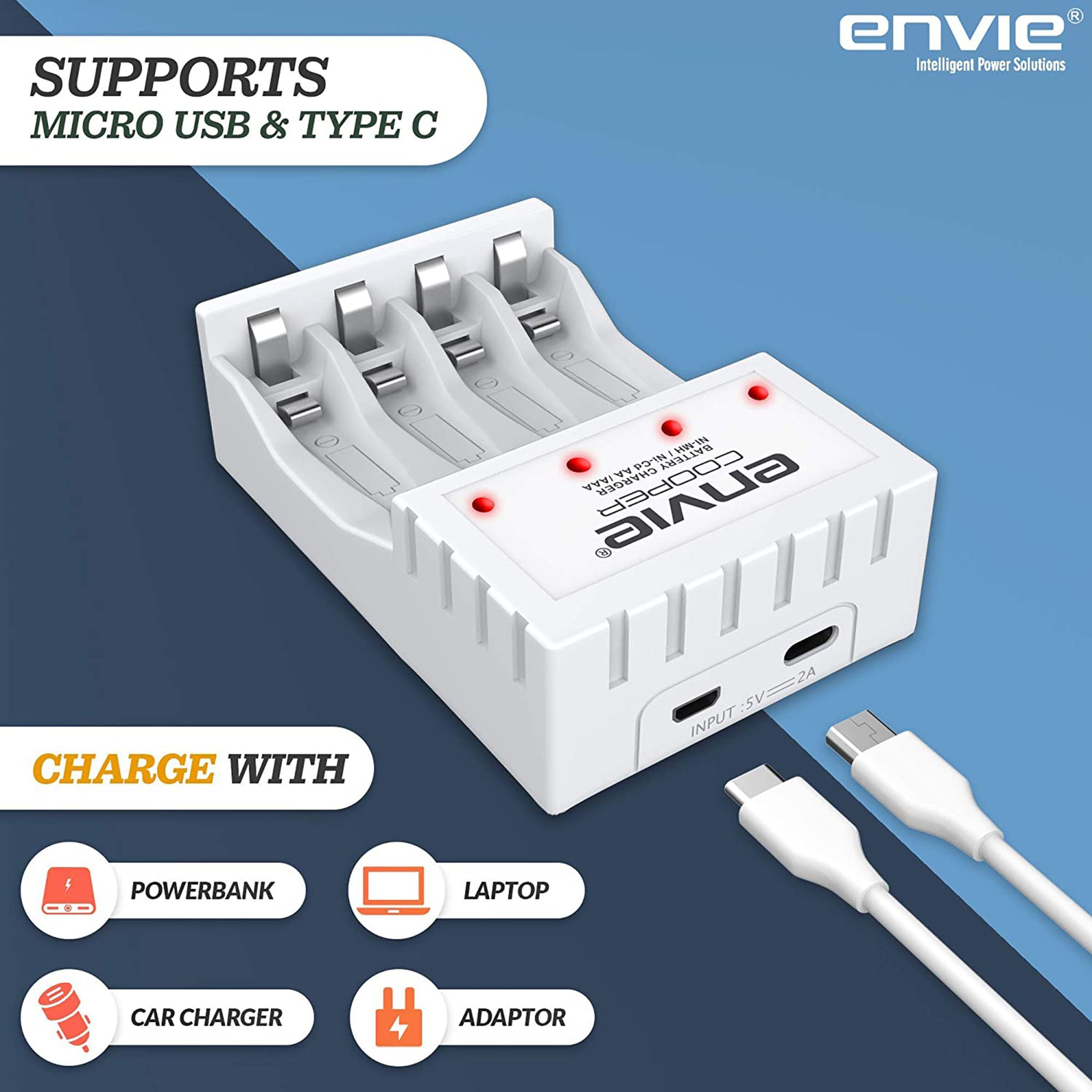envie Cooper ECR-20 MC Camera Battery Charger Combo for AA2800 and AAA1100 (4-Ports, Short Circuit Protection) envie Cooper ECR-20 MC Camera Battery Charger Combo for AA2800 and AAA1100 (4-Ports, Short Circuit Protection)_6