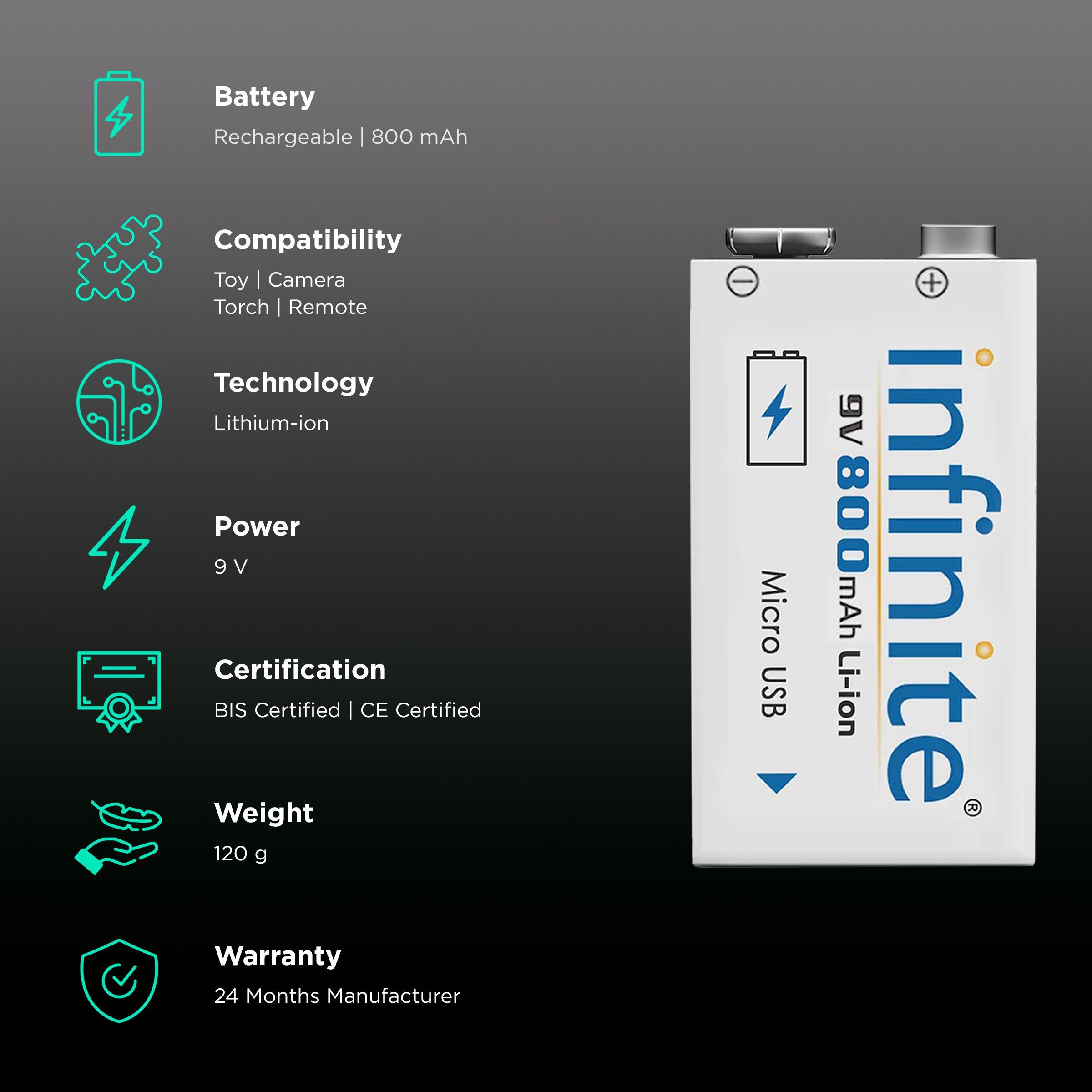 envie Infinite MU 800 mAh Li-ion Rechargeable Battery_2