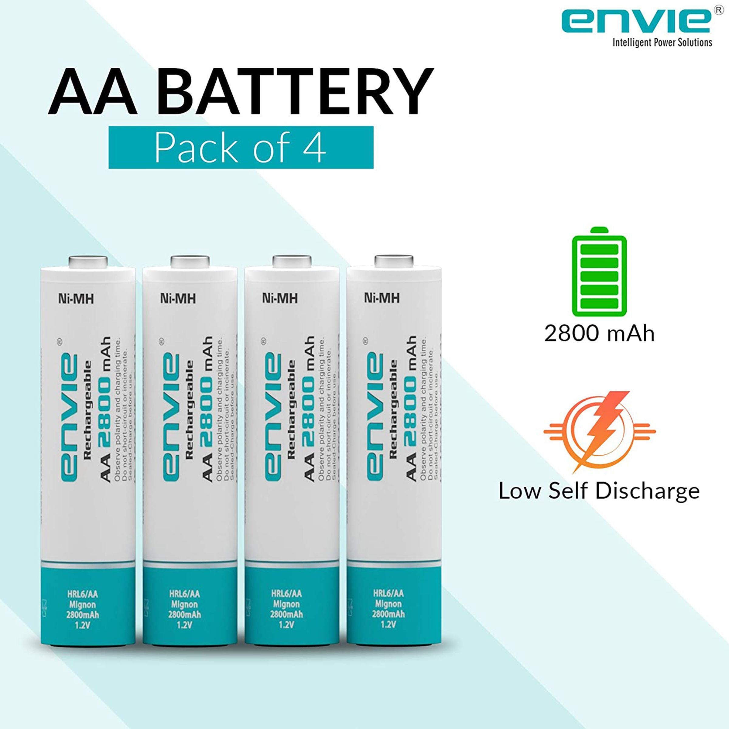 envie AA2800 4PL 2800 mAh Ni-MH AA Rechargeable Battery (Pack of 4)_10