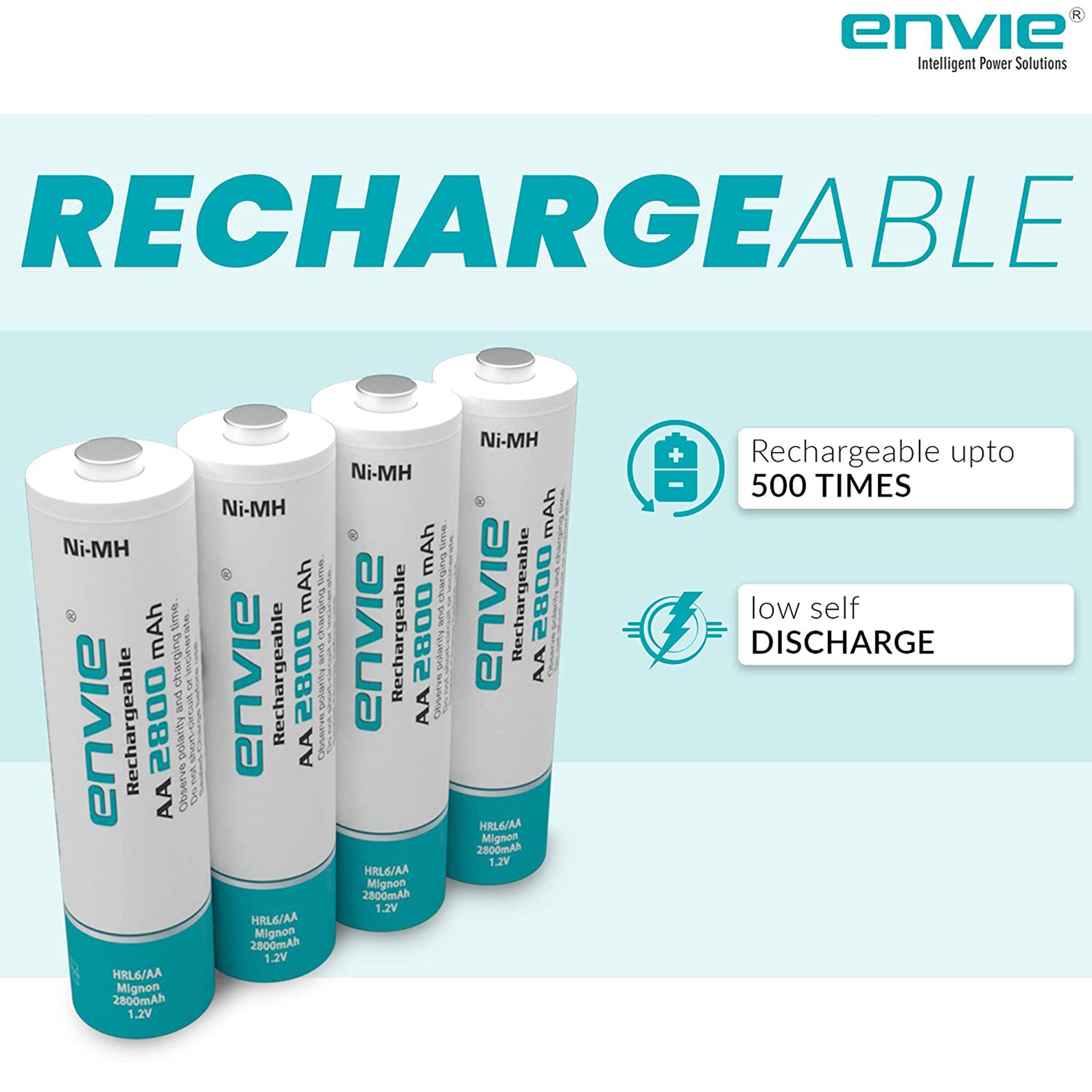 envie AA2800 4PL 2800 mAh Ni-MH AA Rechargeable Battery (Pack of 4)_5