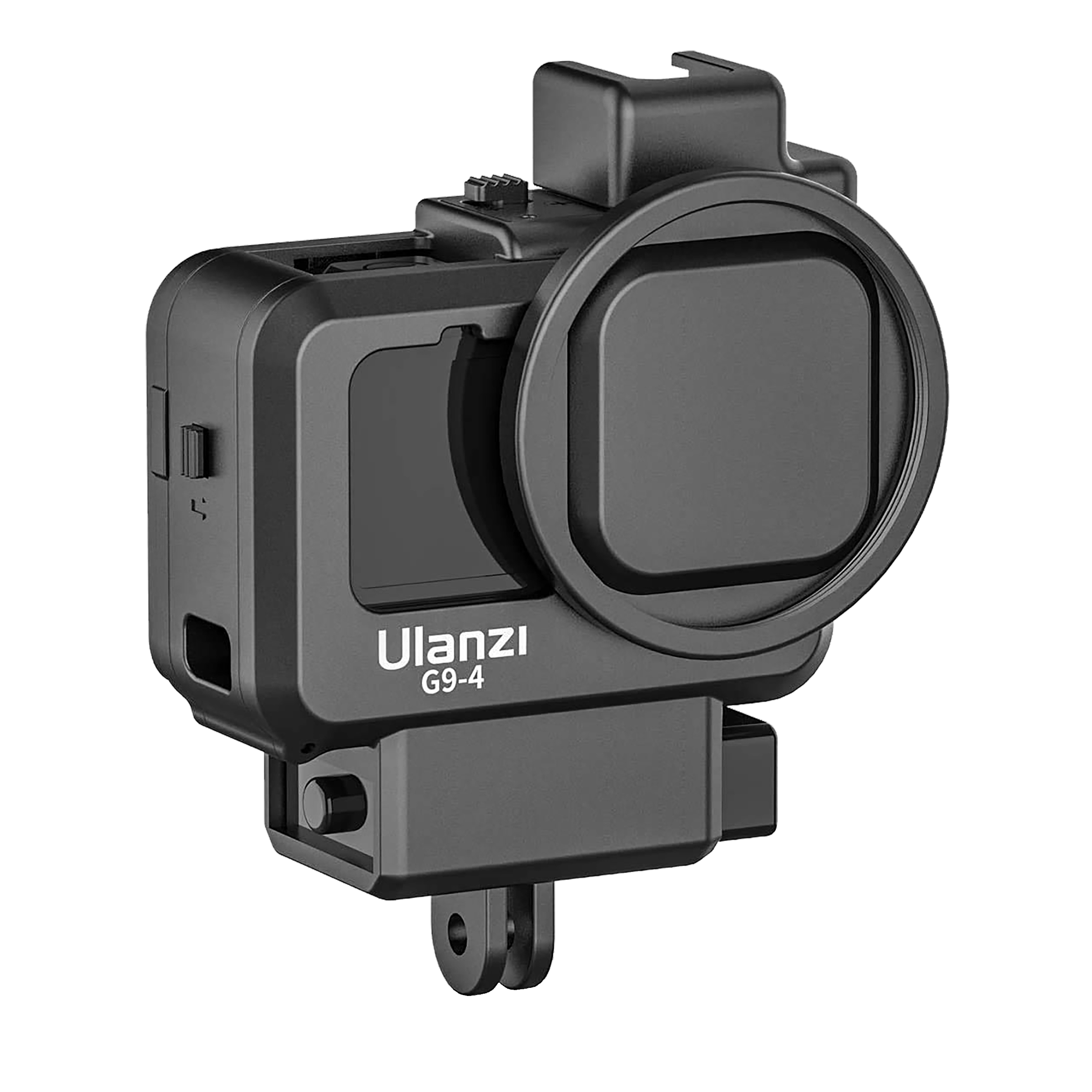 Hiffin Frame Shell For GoPro Hero 9/10/11 & Hero 9-4  (Cold Shoe Mount, Acc H9 & H1, Black)_2