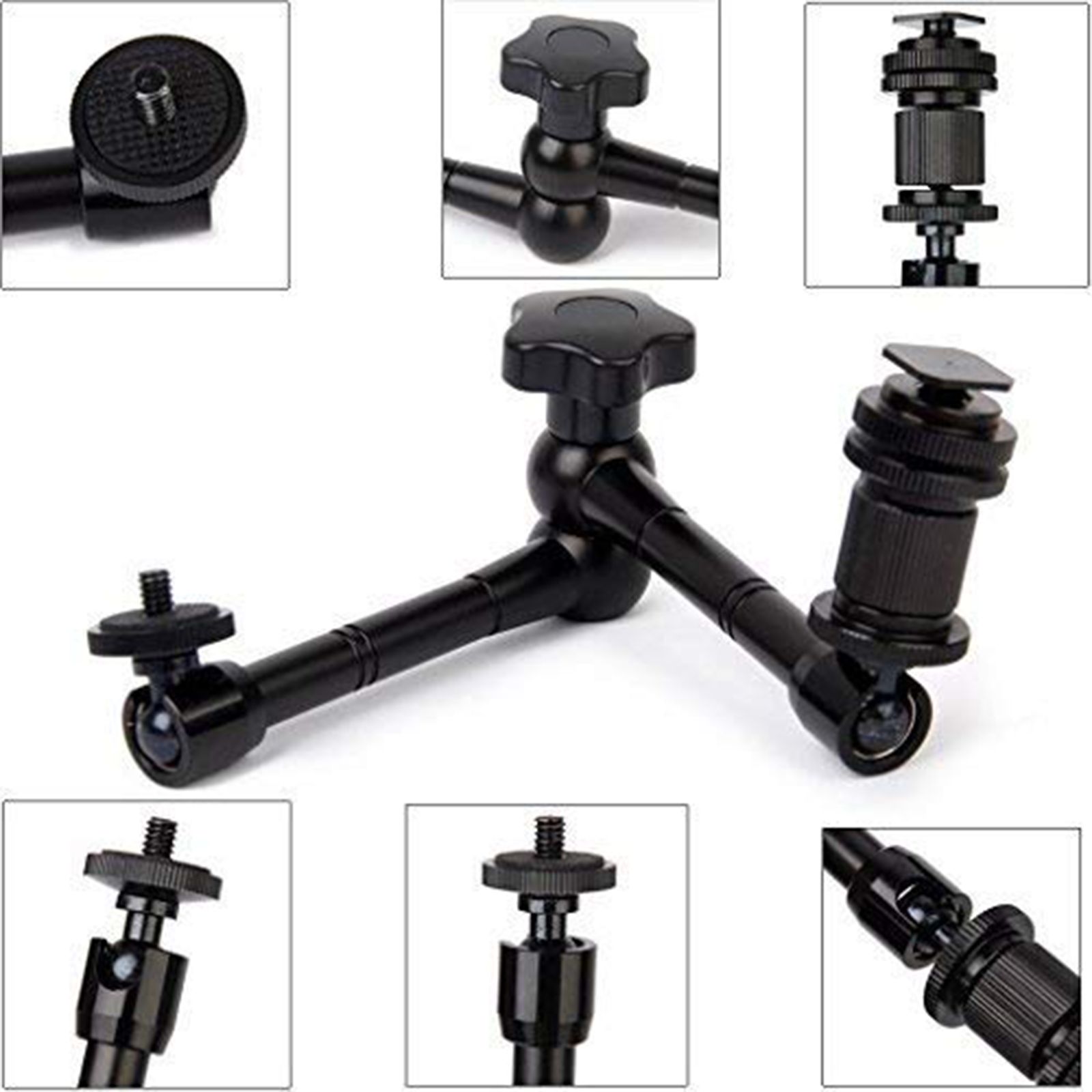 HIFFIN Articulating Friction Magic Arm for Camera (Locking Control Knobs, Black)_7