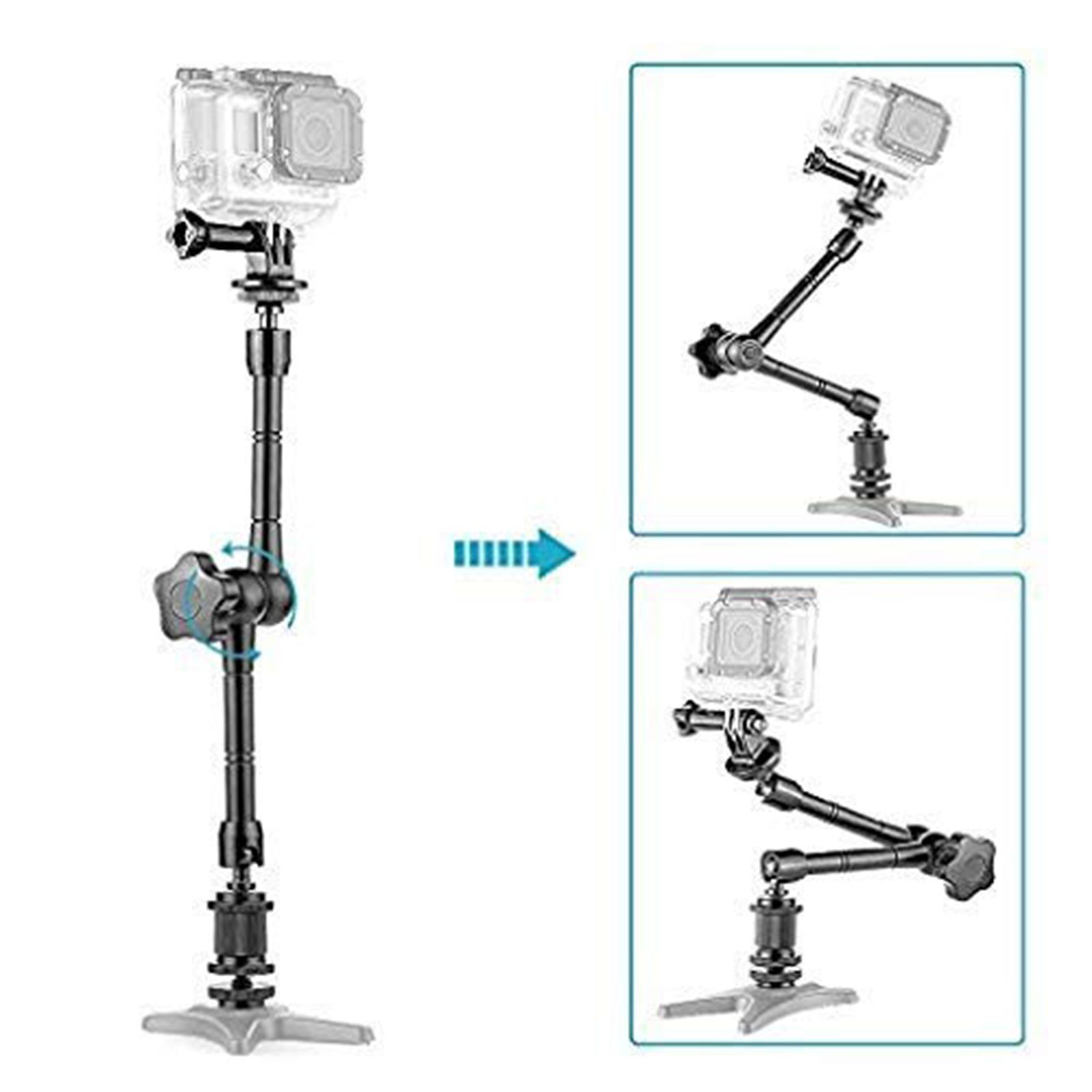 HIFFIN Articulating Friction Magic Arm for Camera (Locking Control Knobs, Black)_8