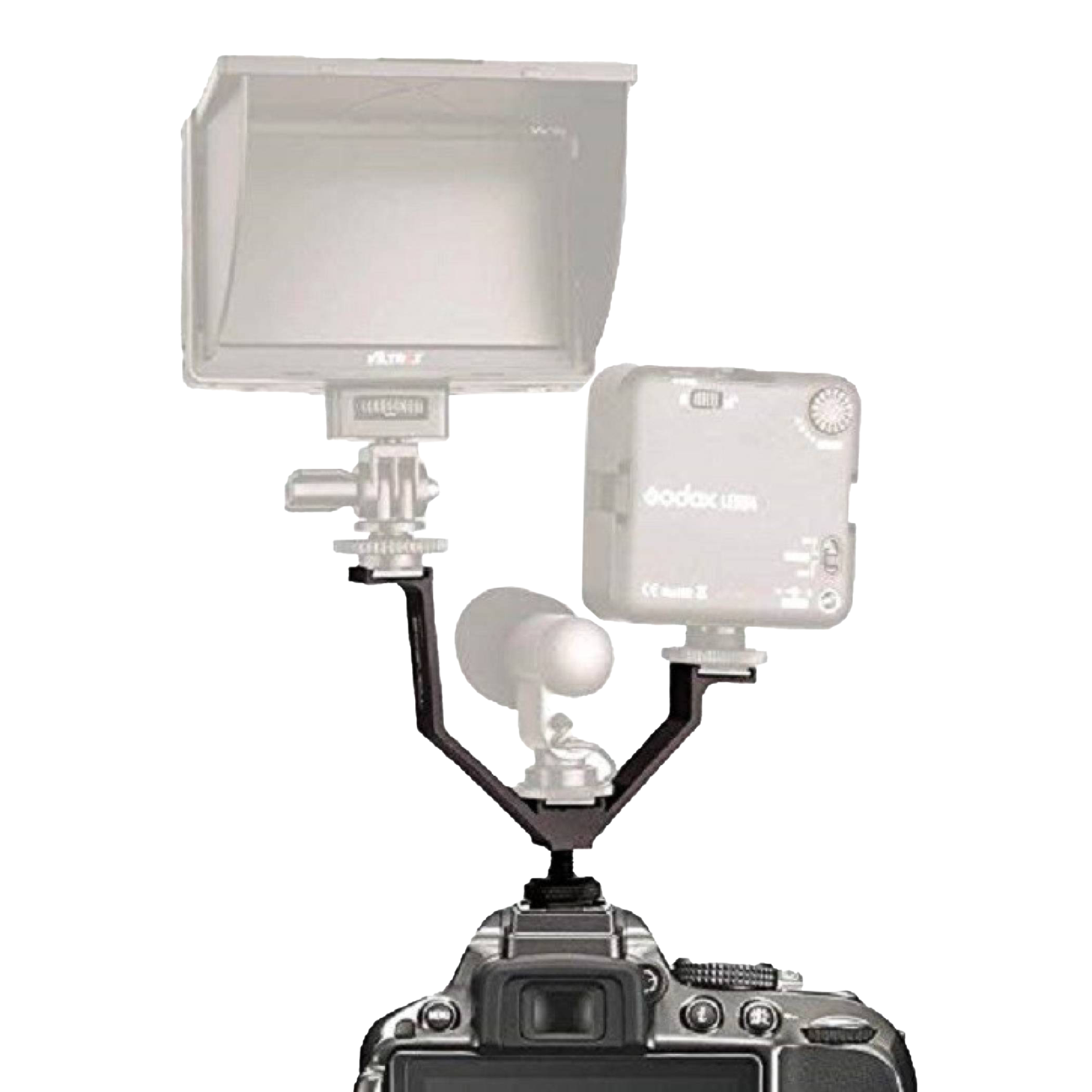 HIFFIN Cold Shoe Hot Shoe Mount V-Bracket for Camera (Secure Mounting, Black)_4