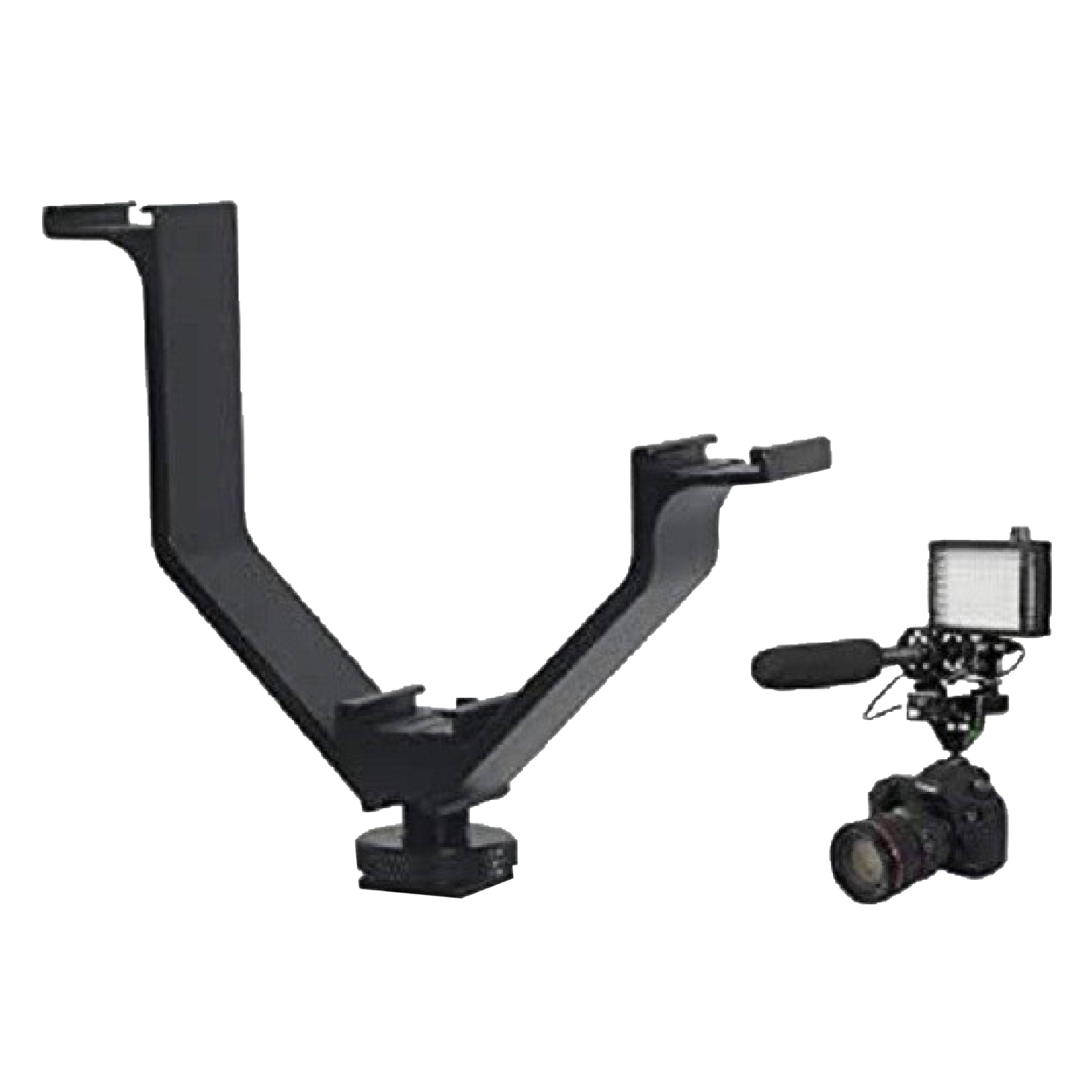 HIFFIN Cold Shoe Hot Shoe Mount V-Bracket for Camera (Secure Mounting, Black)_5