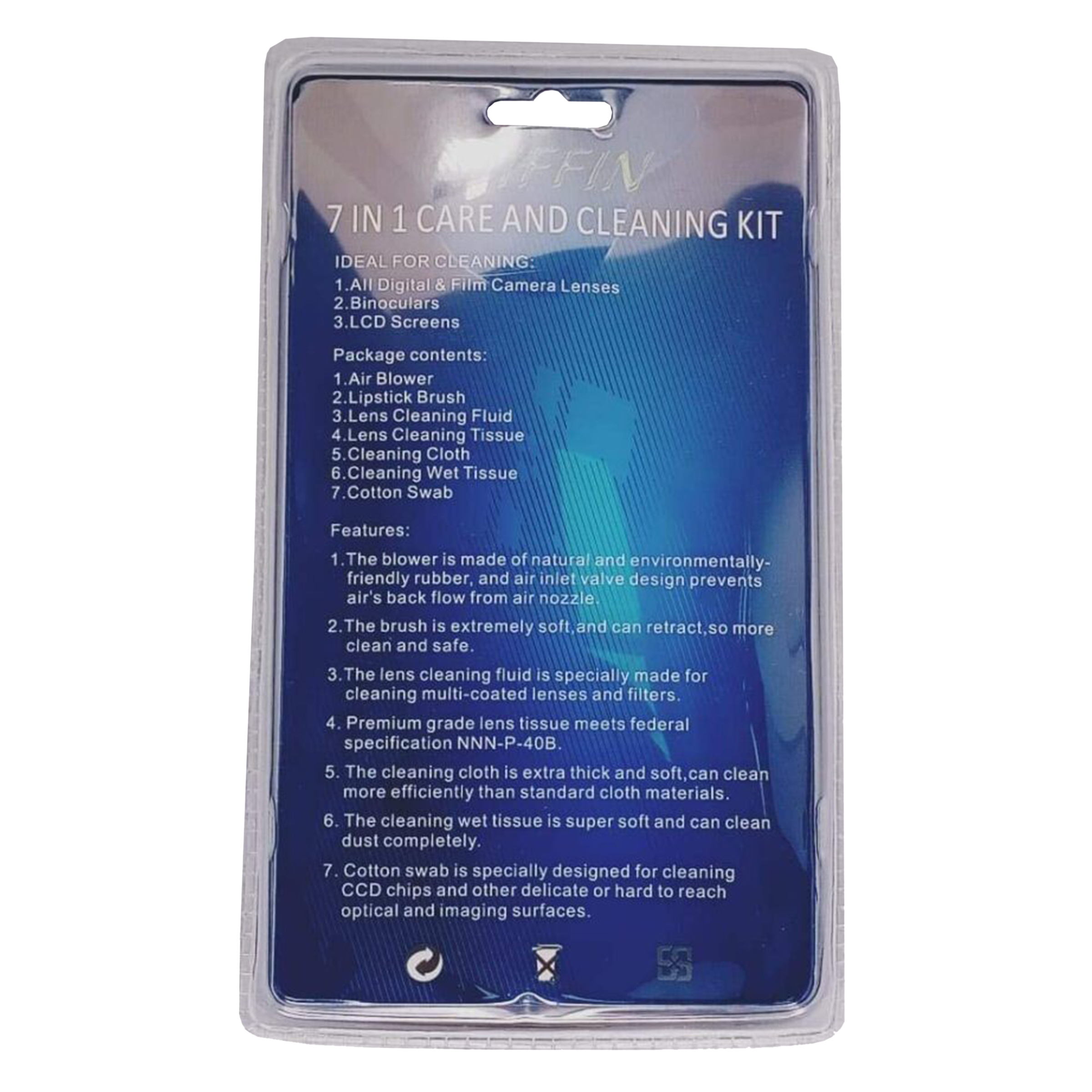 HIFFIN 7 in 1 Care and Lens Cleaning kit for Nikon, Canon and Sony Camera (Black)_7