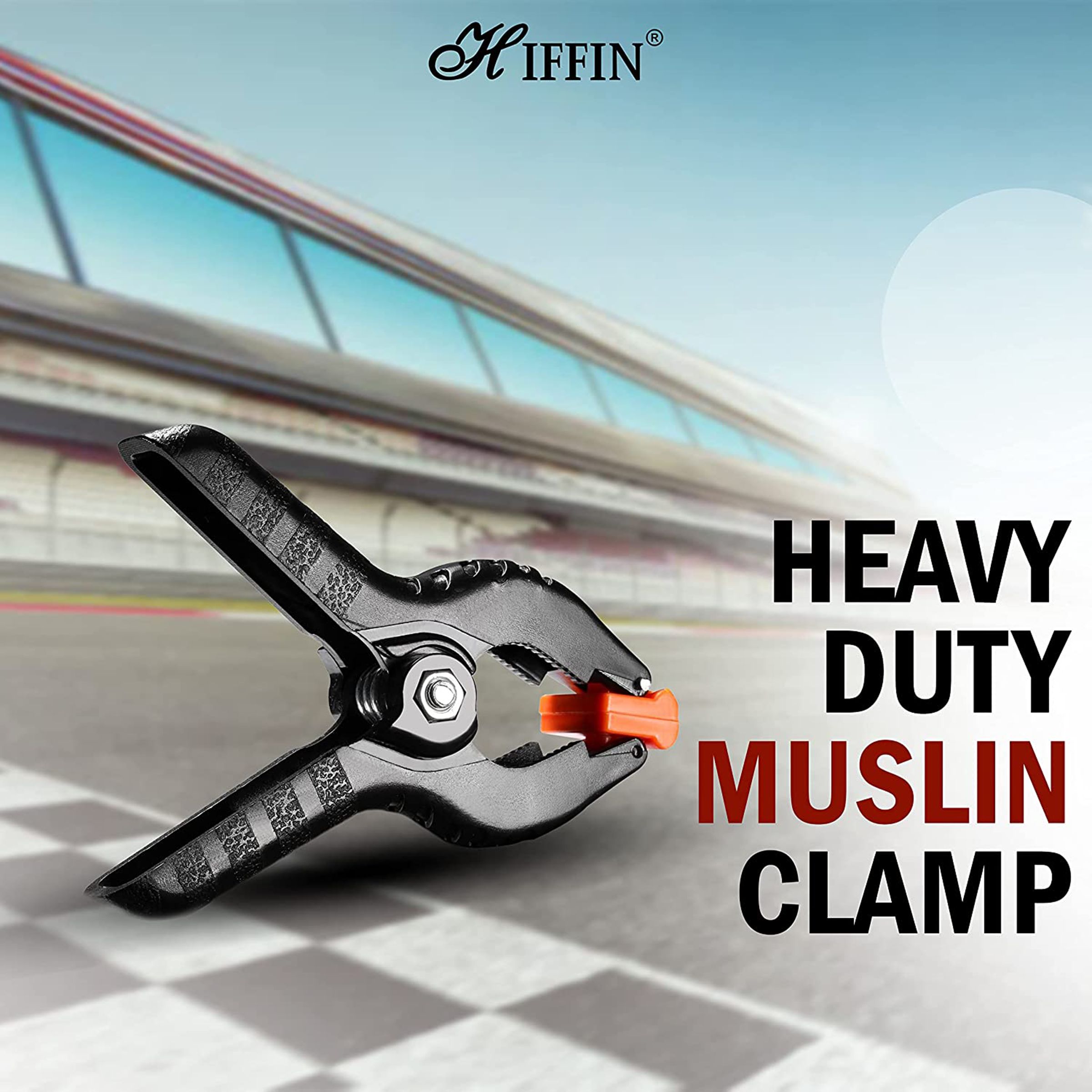 HIFFIN Photography Backdrop Support Spring Clamp 4.3Inch (11cm) for Background Muslin and Canvas (10 Pieces, Black)_2