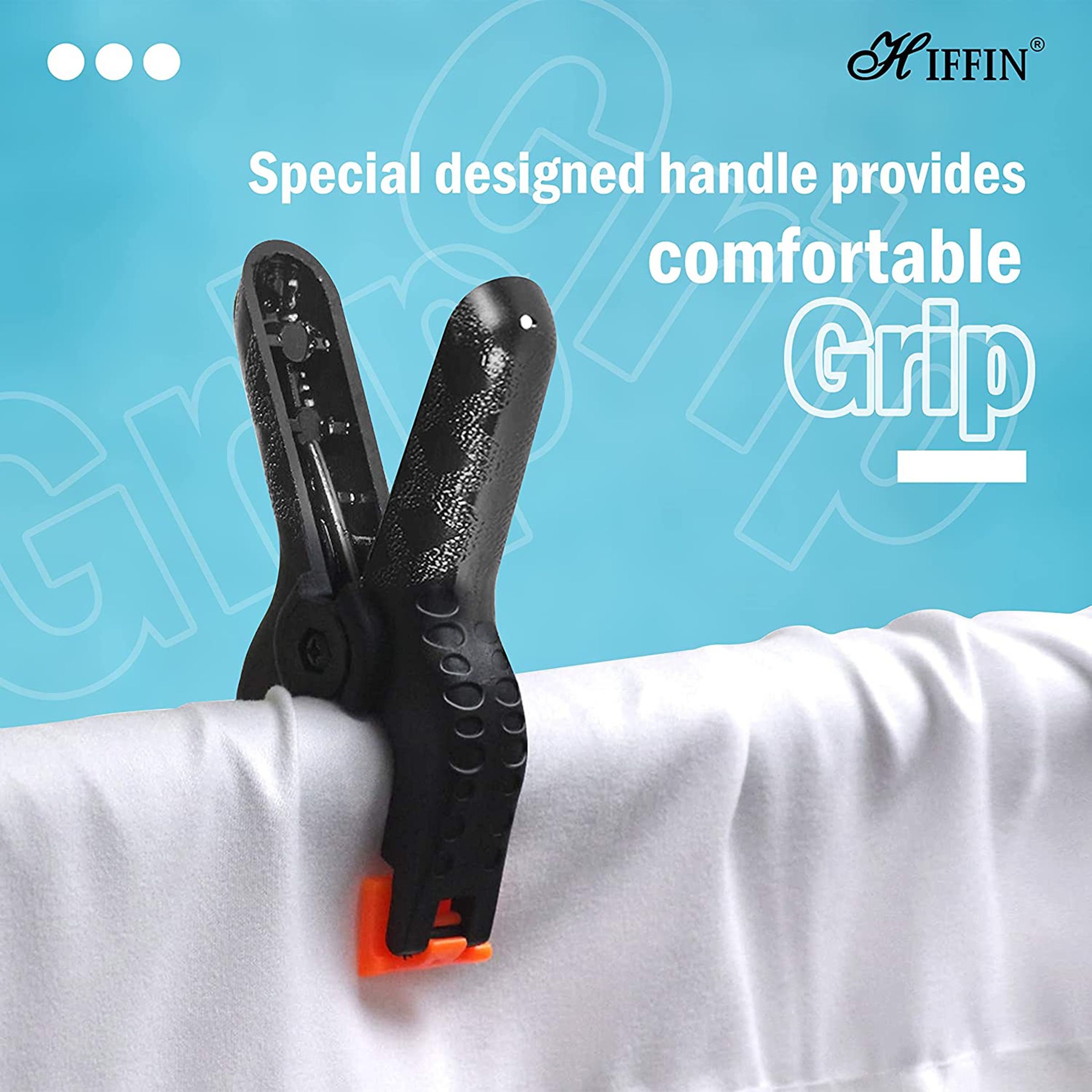 HIFFIN Photography Backdrop Support Spring Clamp 4.3Inch (11cm) for Background Muslin and Canvas (10 Pieces, Black)_4