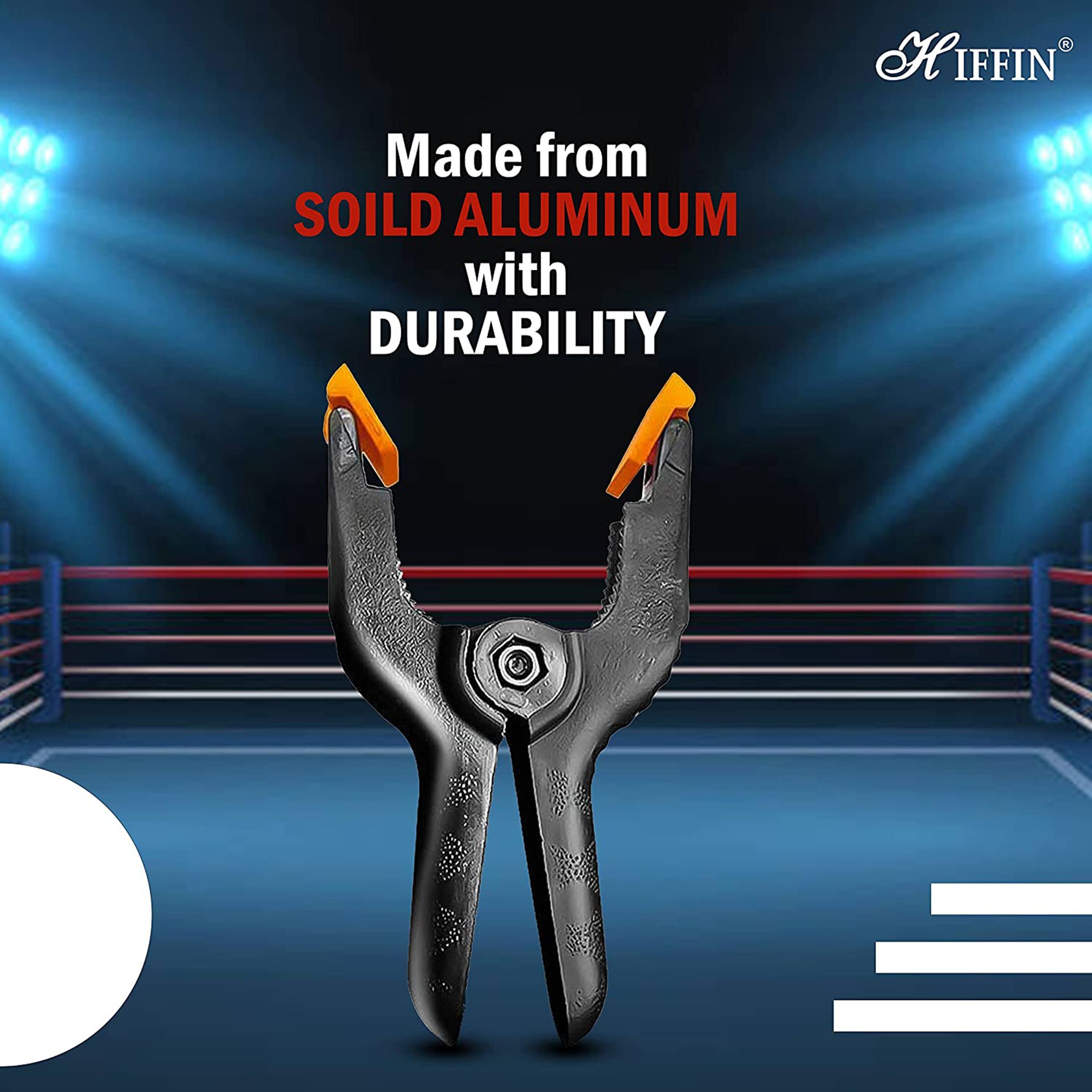 HIFFIN Photography Backdrop Support Spring Clamp 4.3Inch (11cm) for Background Muslin and Canvas (10 Pieces, Black)_5