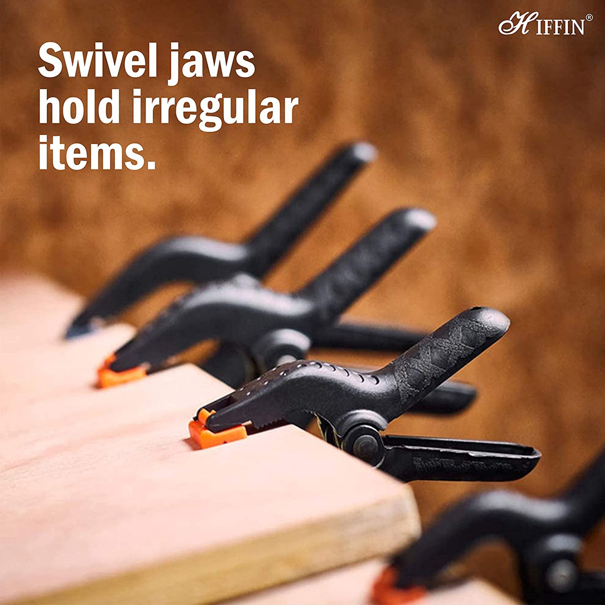 HIFFIN Photography Backdrop Support Spring Clamp 4.3Inch (11cm) for Background Muslin and Canvas (10 Pieces, Black)_7