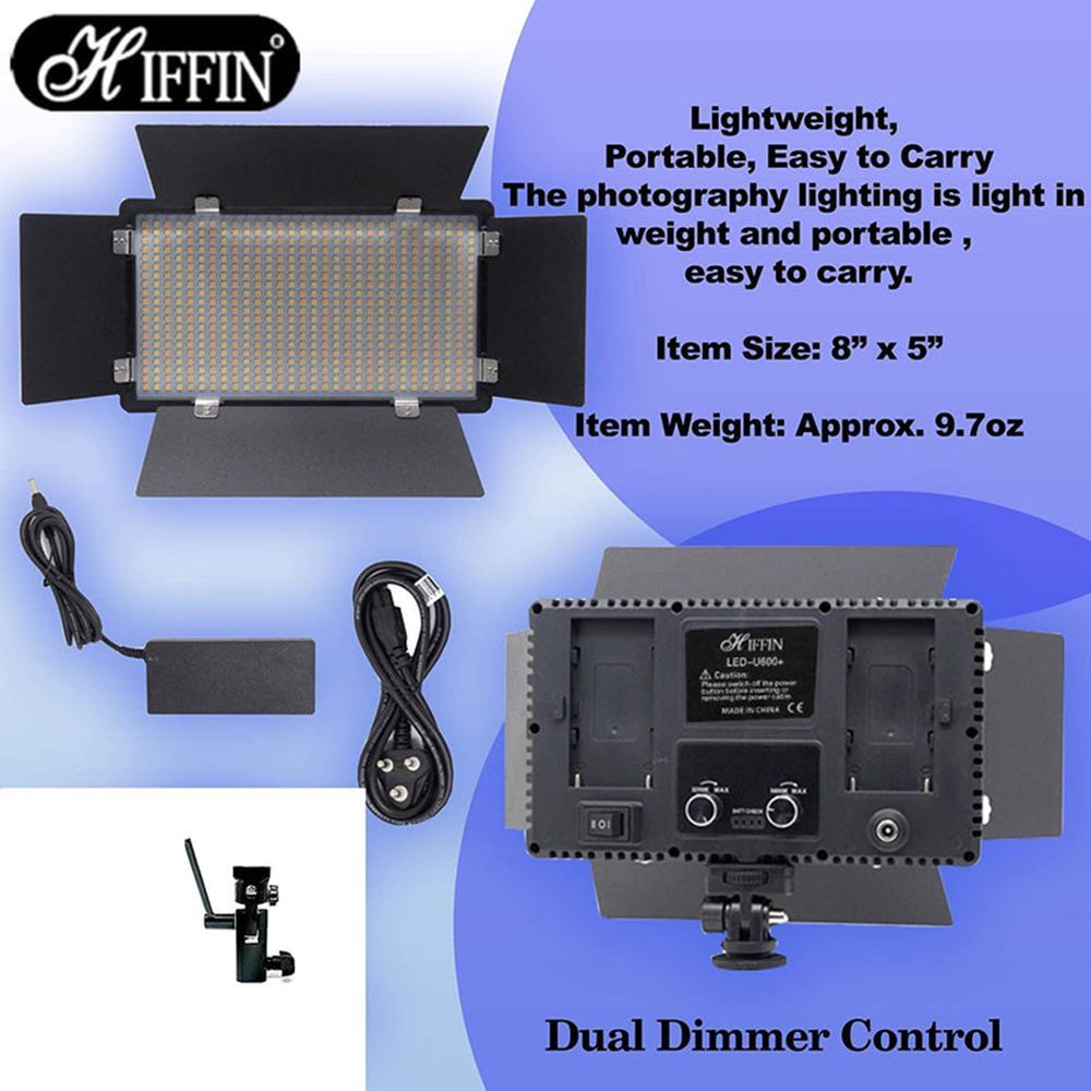 HIFFIN HF-600 Mark II Video Light with Light Stand, Umbrella & Umbrella Stand for Videography (Supports Upto 3000g)_10