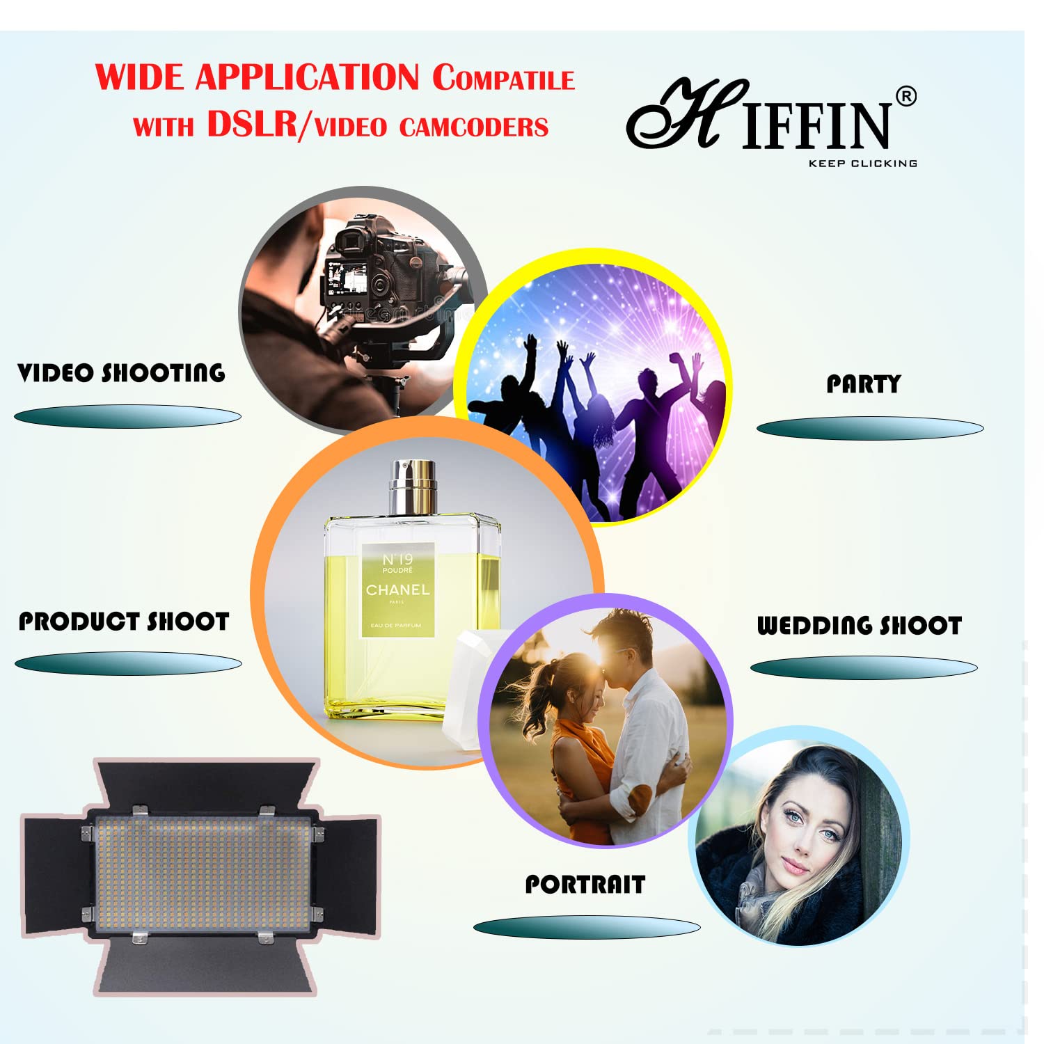 HIFFIN HF-600 LED Video Light for Still Photography & Videography (Control & Color Temperature Adjustment)_7