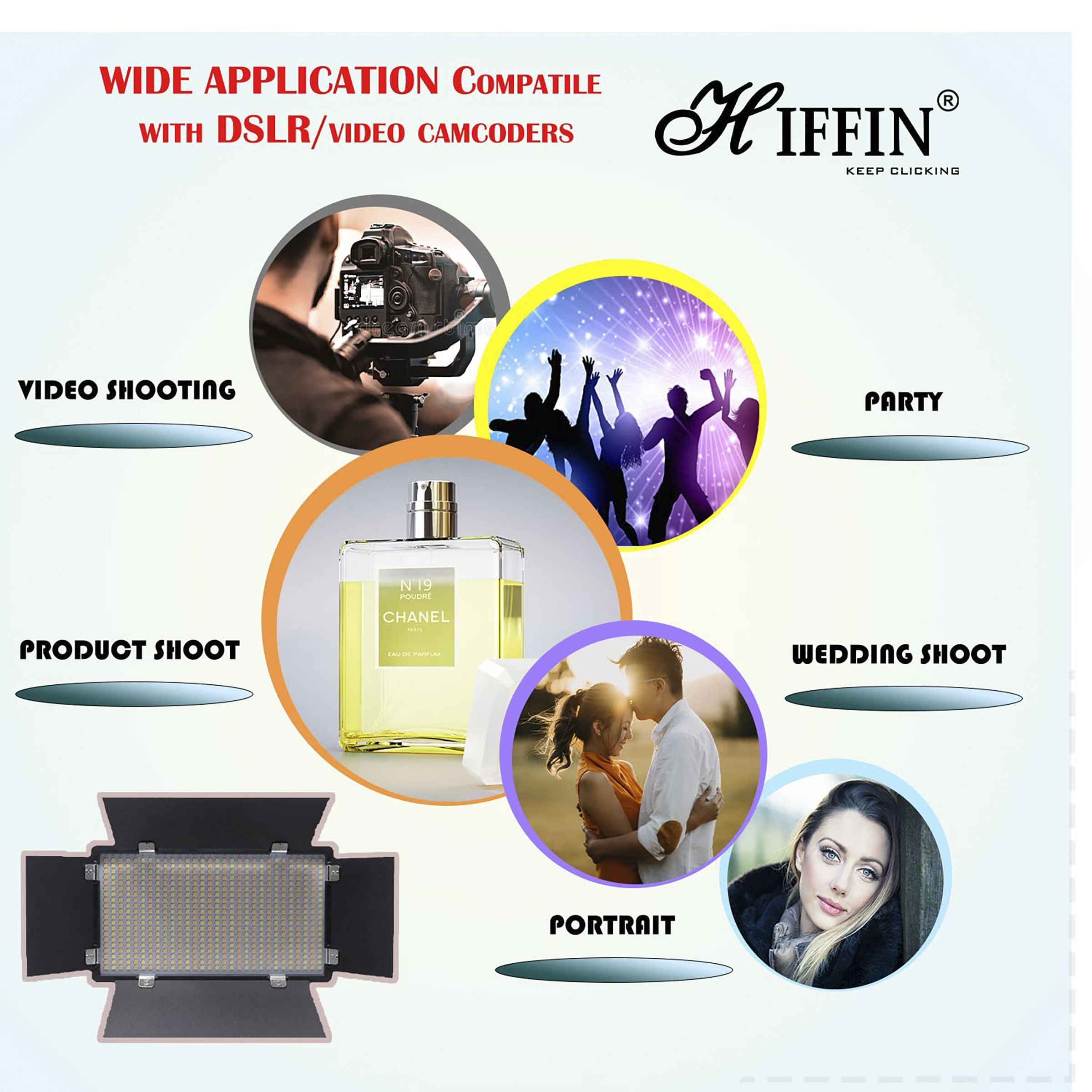 HIFFIN HF-600 LED Video Light for Still Photography & Videography (Control & Color Temperature Adjustment)_12