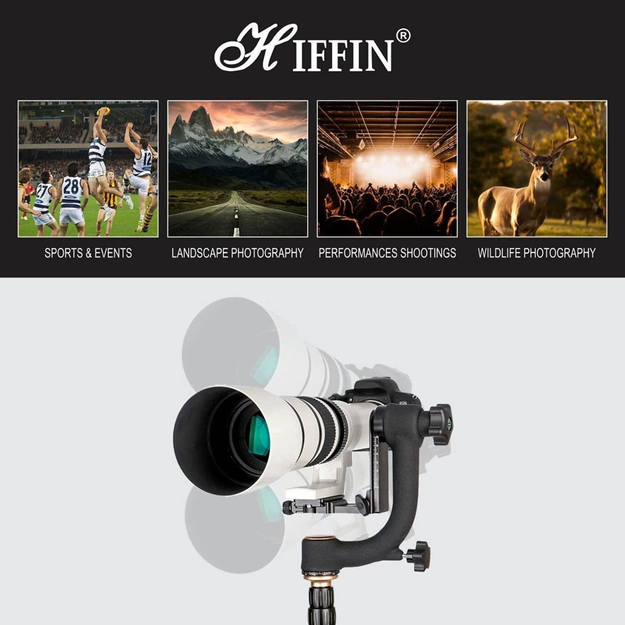 HIFFIN Professional Tripod Mount for Camera (360 Degree Rotation, Black)_7