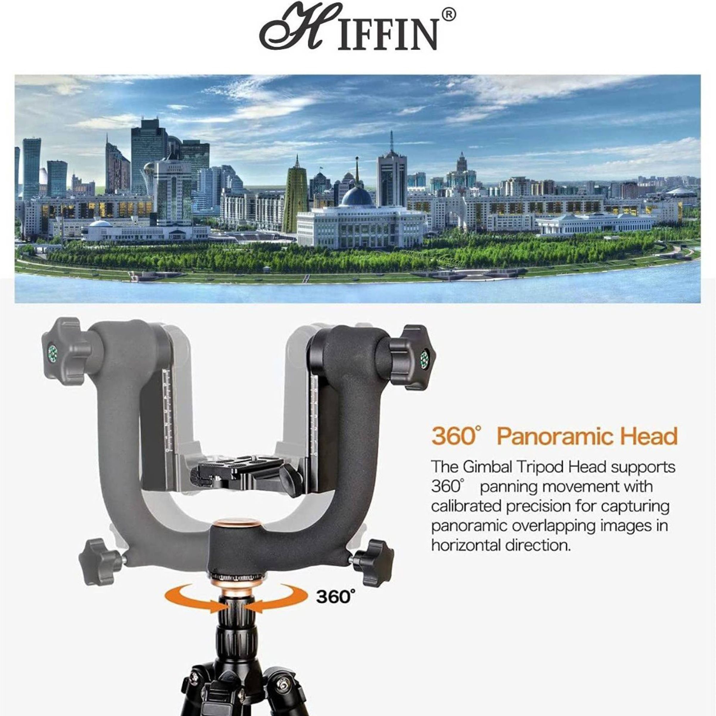 HIFFIN Professional Tripod Mount for Camera (360 Degree Rotation, Black)_8