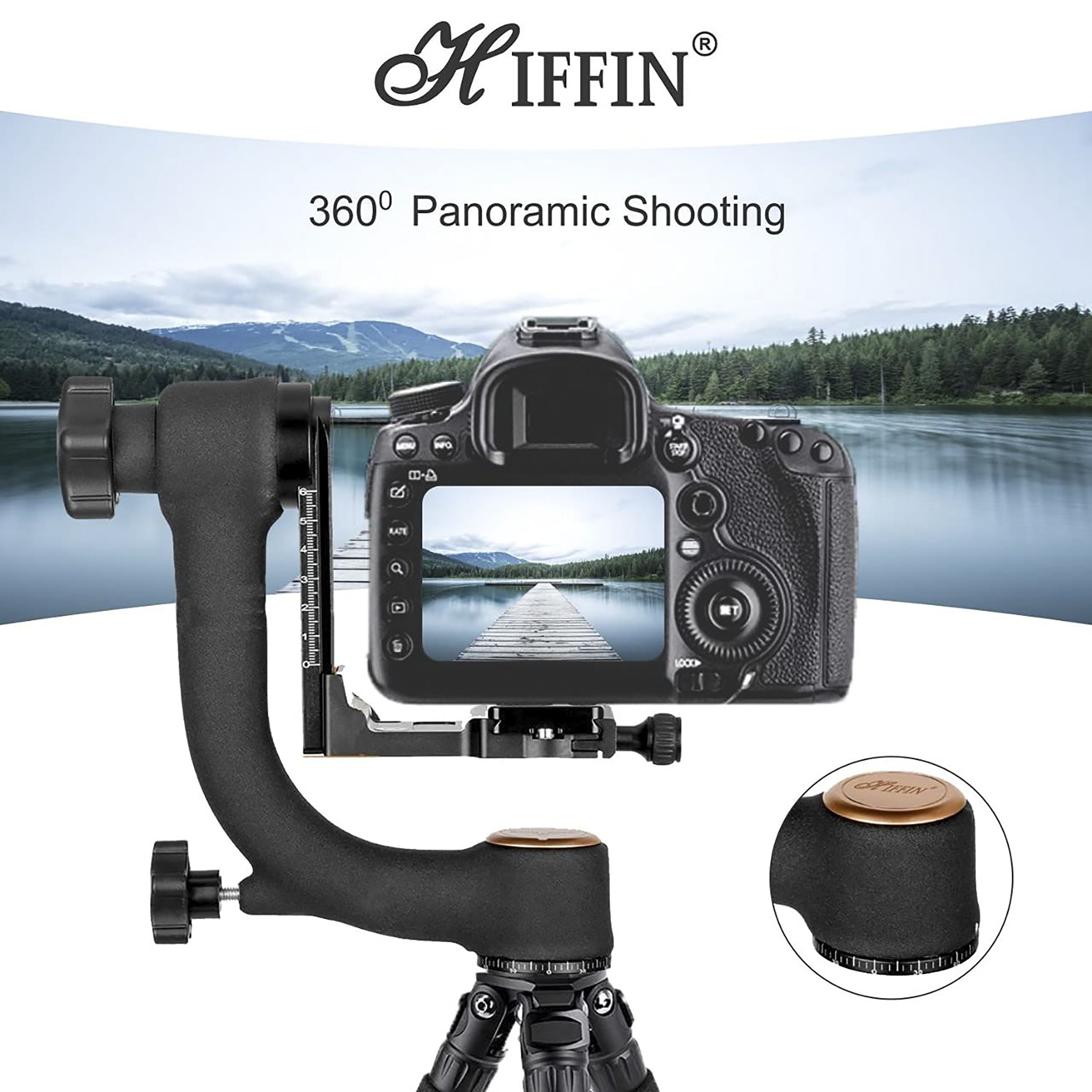 HIFFIN Professional Tripod Mount for Camera (360 Degree Rotation, Black)_4
