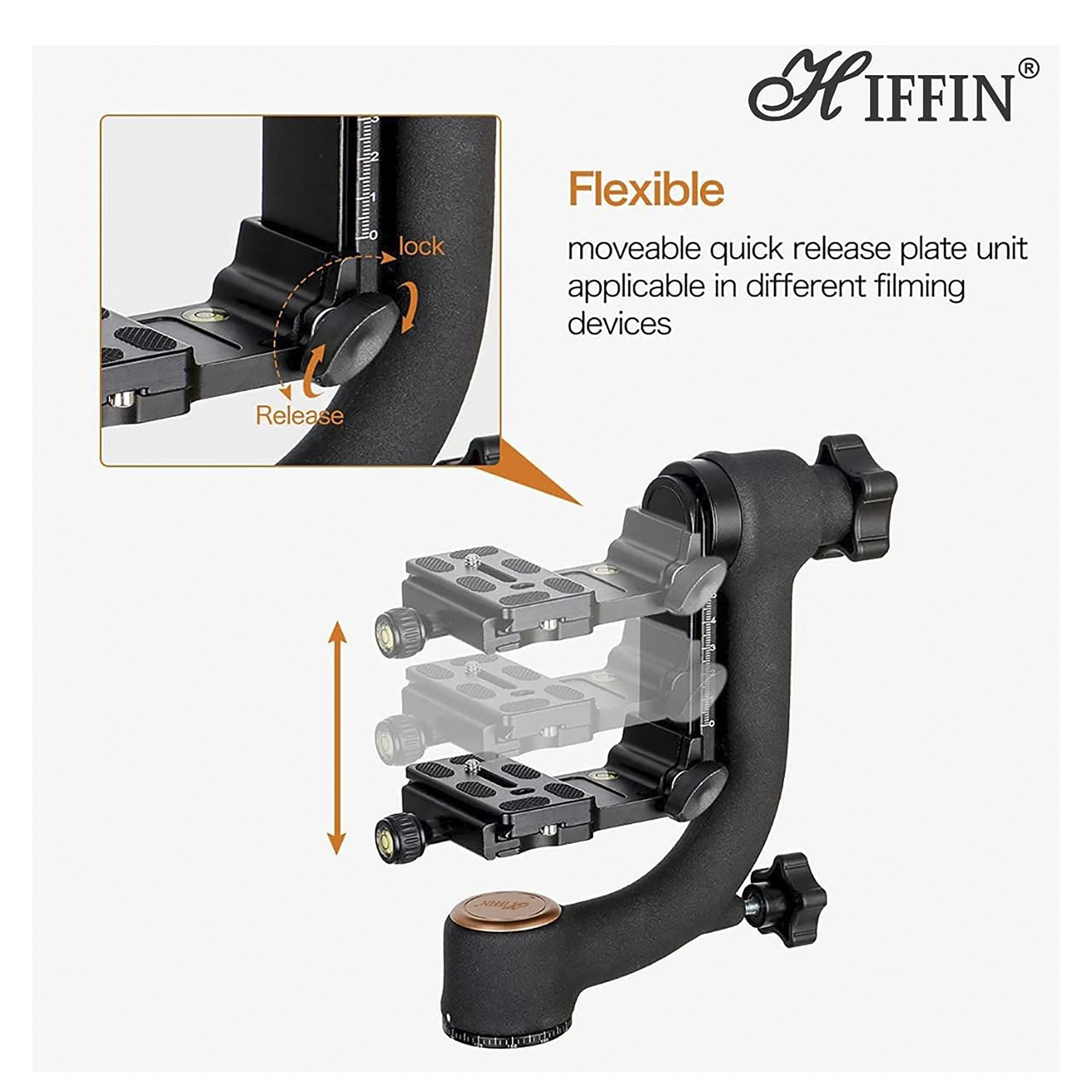 HIFFIN Professional Tripod Mount for Camera (360 Degree Rotation, Black)_6