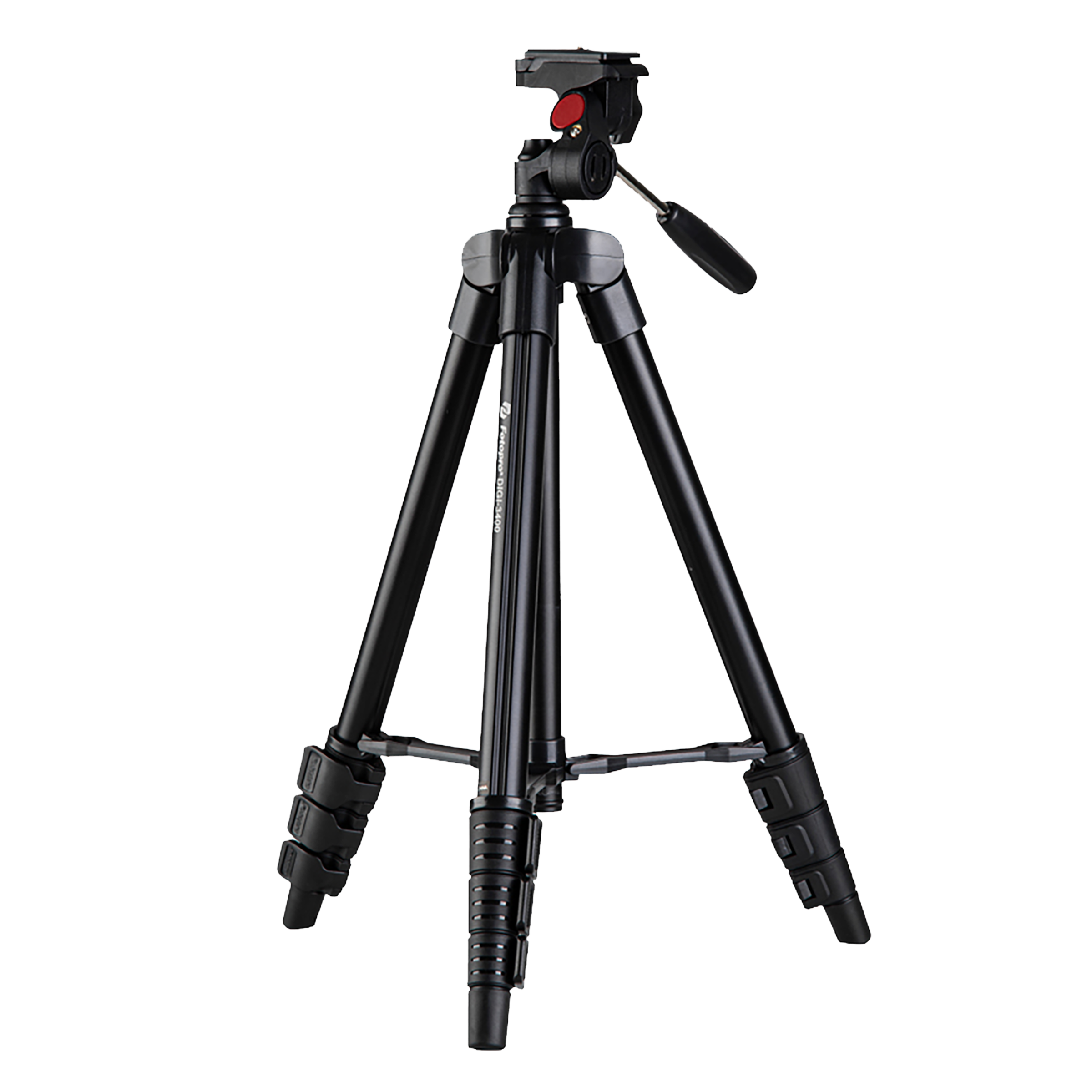 FotoPro DIGI-3400 121cm Adjustable Tripod for Mobile and Camera (3 Way Head with Adjustable Pan, Black)_1