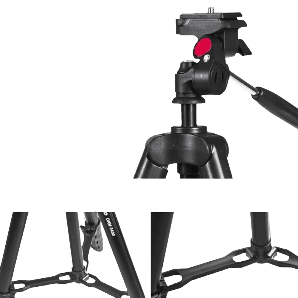 FotoPro DIGI-3400 121cm Adjustable Tripod for Mobile and Camera (3 Way Head with Adjustable Pan, Black)_8