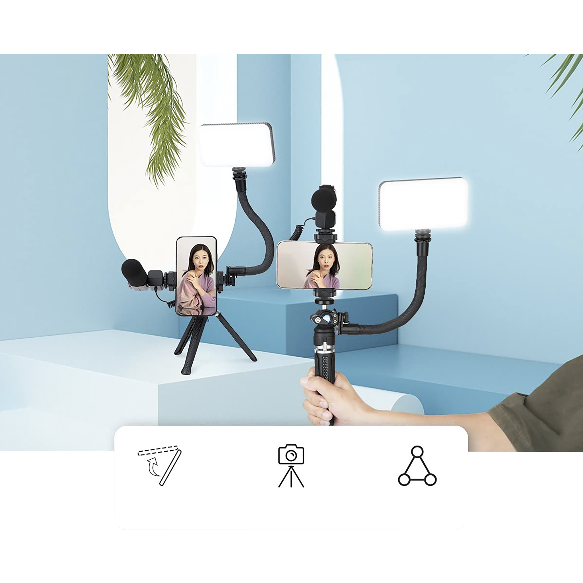 FotoPro Python FireKit I 30cm Adjustable Tripod for Mobile (Flexible Arm, Black)_7